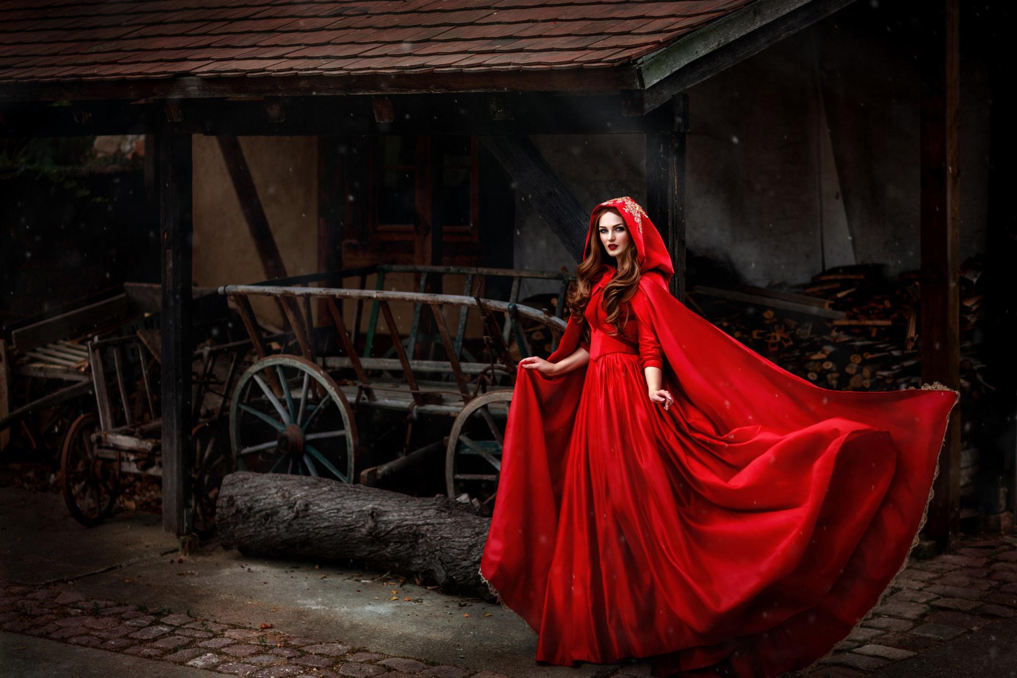 2048x1365 Red Dress Village Girl, HD Girls, 4k Wallpaper, Image, Background, Photo and Picture