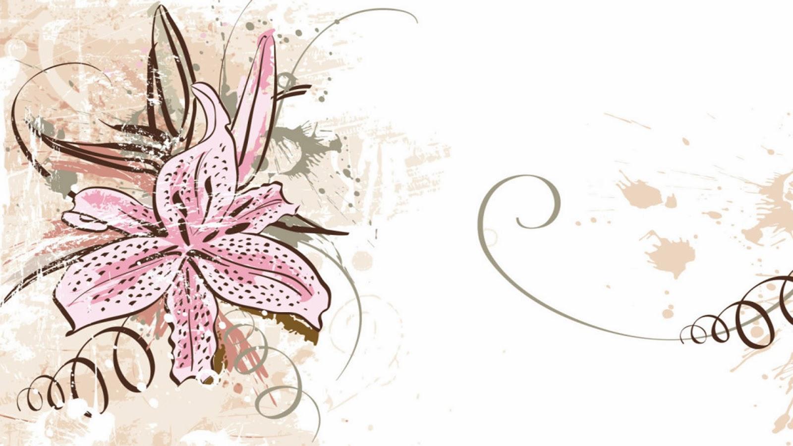 1600x900 Flower Drawing Wallpaper