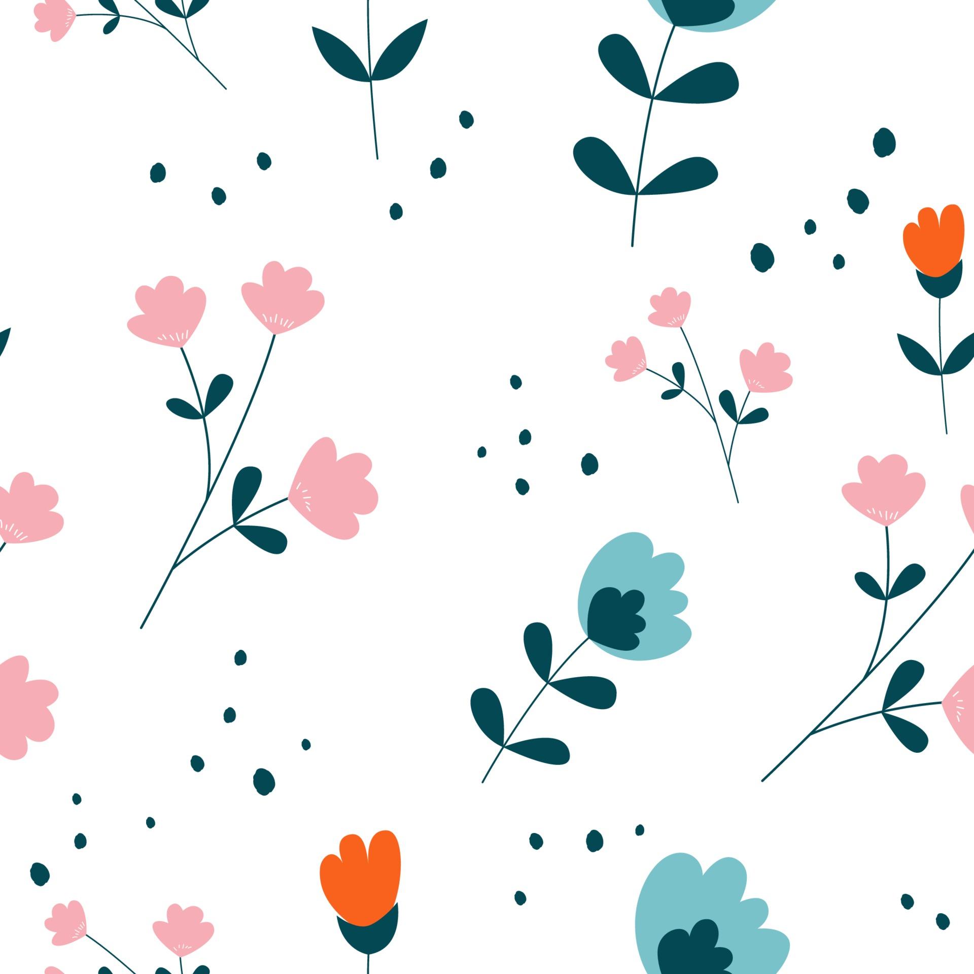 1920x1920 Vector floral flower seamless pattern design. Can be used for wallpaper, background, scrapbook, and another creative project