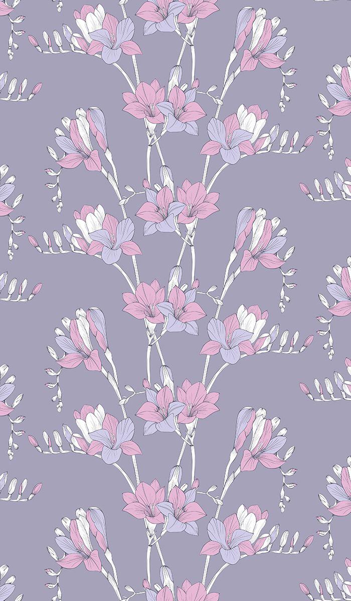 700x1200 Seamless vector flower Wallpaper. Pink