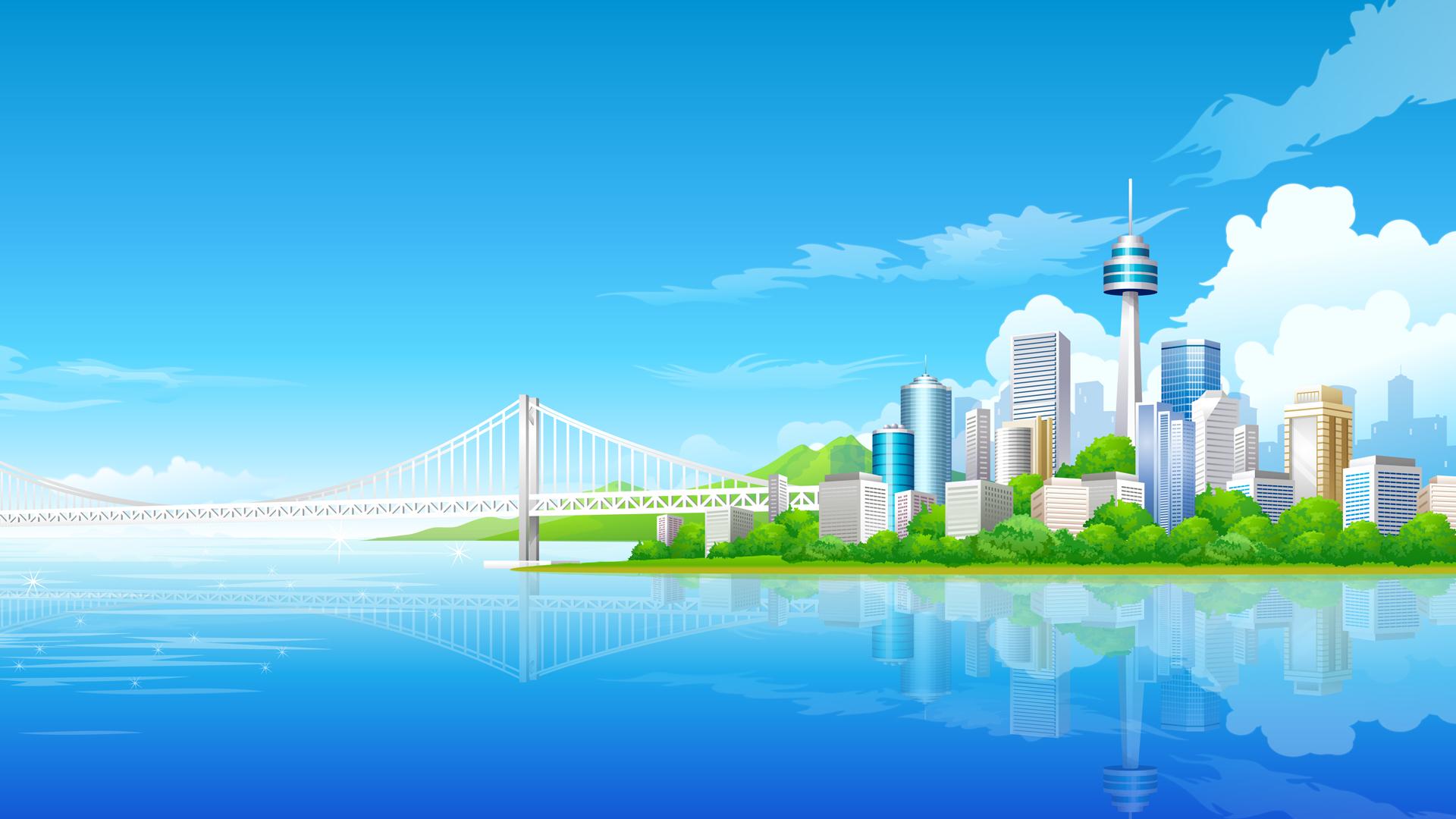 1920x1080 City Vector HD Wallpaper HD Wallpaper