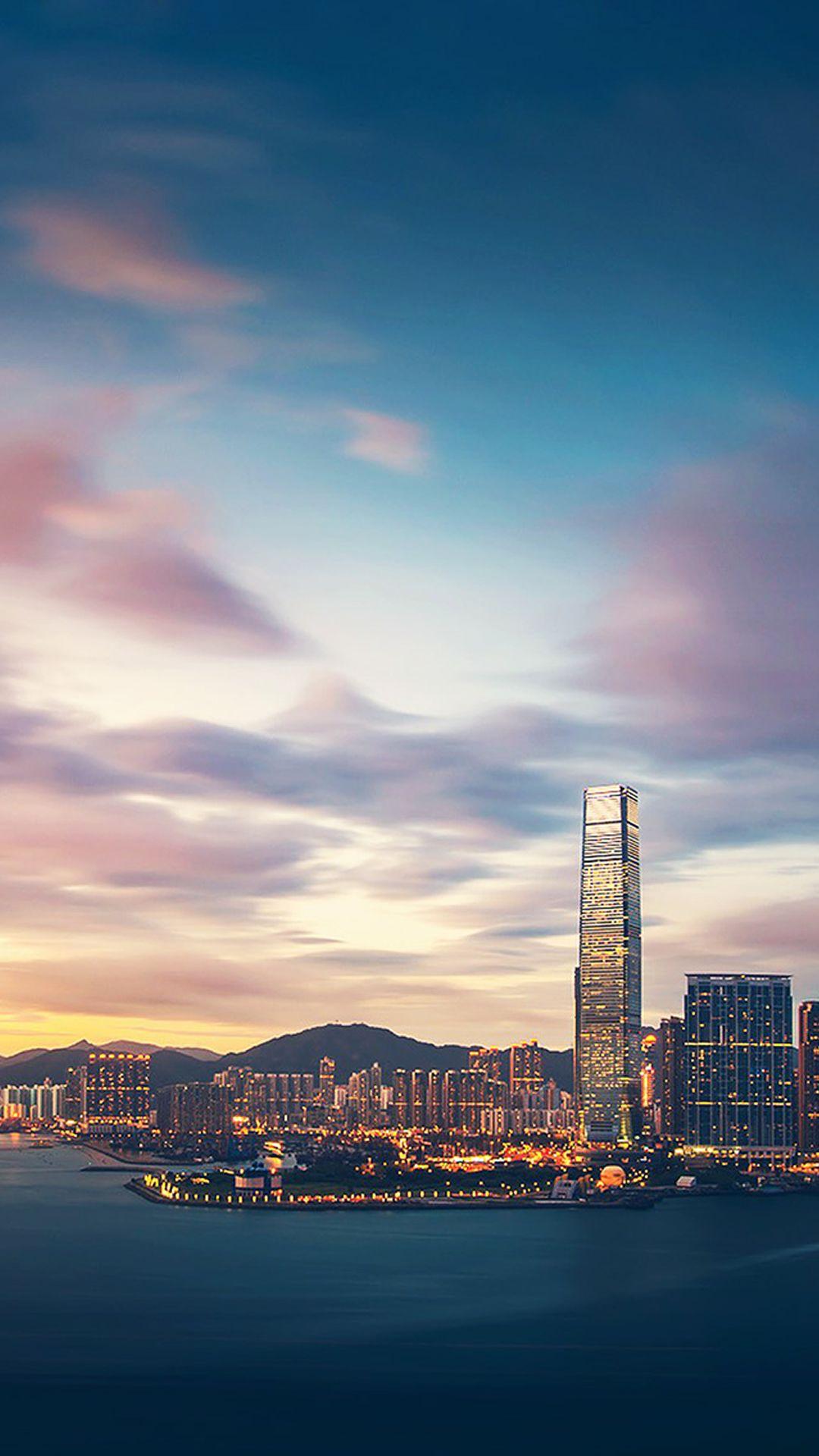 1080x1920 Hong Kong Sunset Skyscraper City Bay iPhone 6 Wallpaper Download. iPhone Wallpaper, iPad wa. City iphone wallpaper, Nature iphone wallpaper, iPhone 5s wallpaper