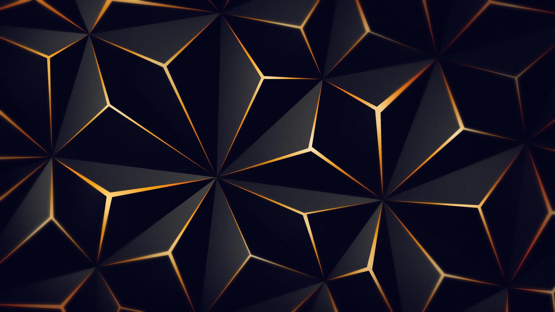 1920x1080 Triangle Solid Black Gold 4k Laptop Full HD 1080P HD 4k Wallpaper, Image, Background, Photo and Picture