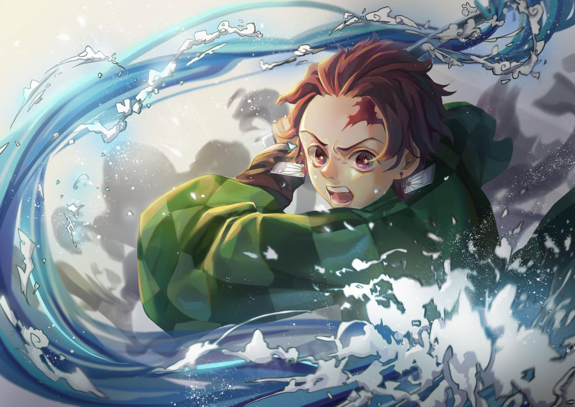 1920x1357 Download Demon Slayer Tanjiro Water Breathing Technique Wallpaper