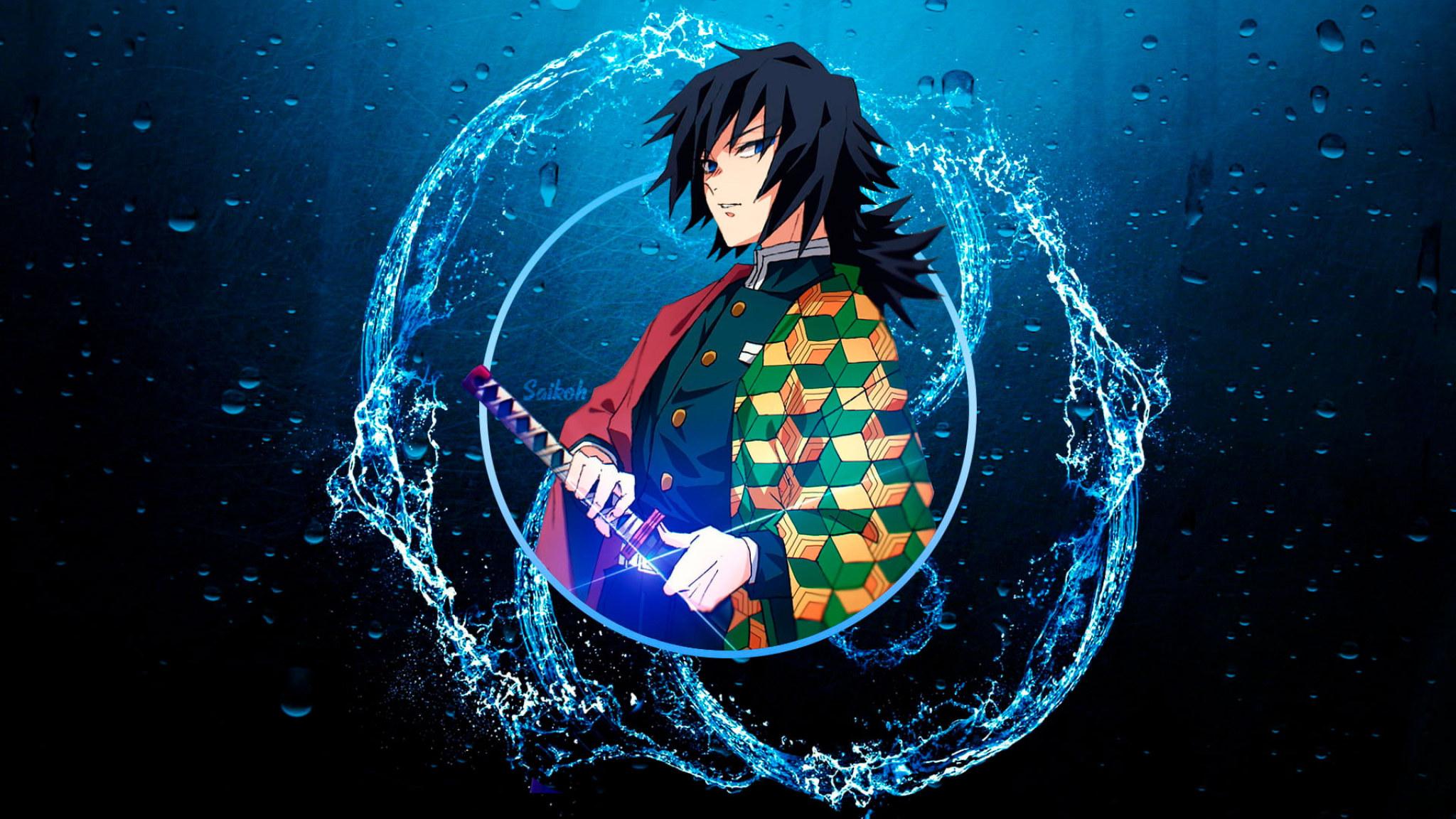 2048x1152 Giyu Tomioka (Kimetsu No Yaiba) Wallpaper, Water, Katana, Anime Boys • Wallpaper For You