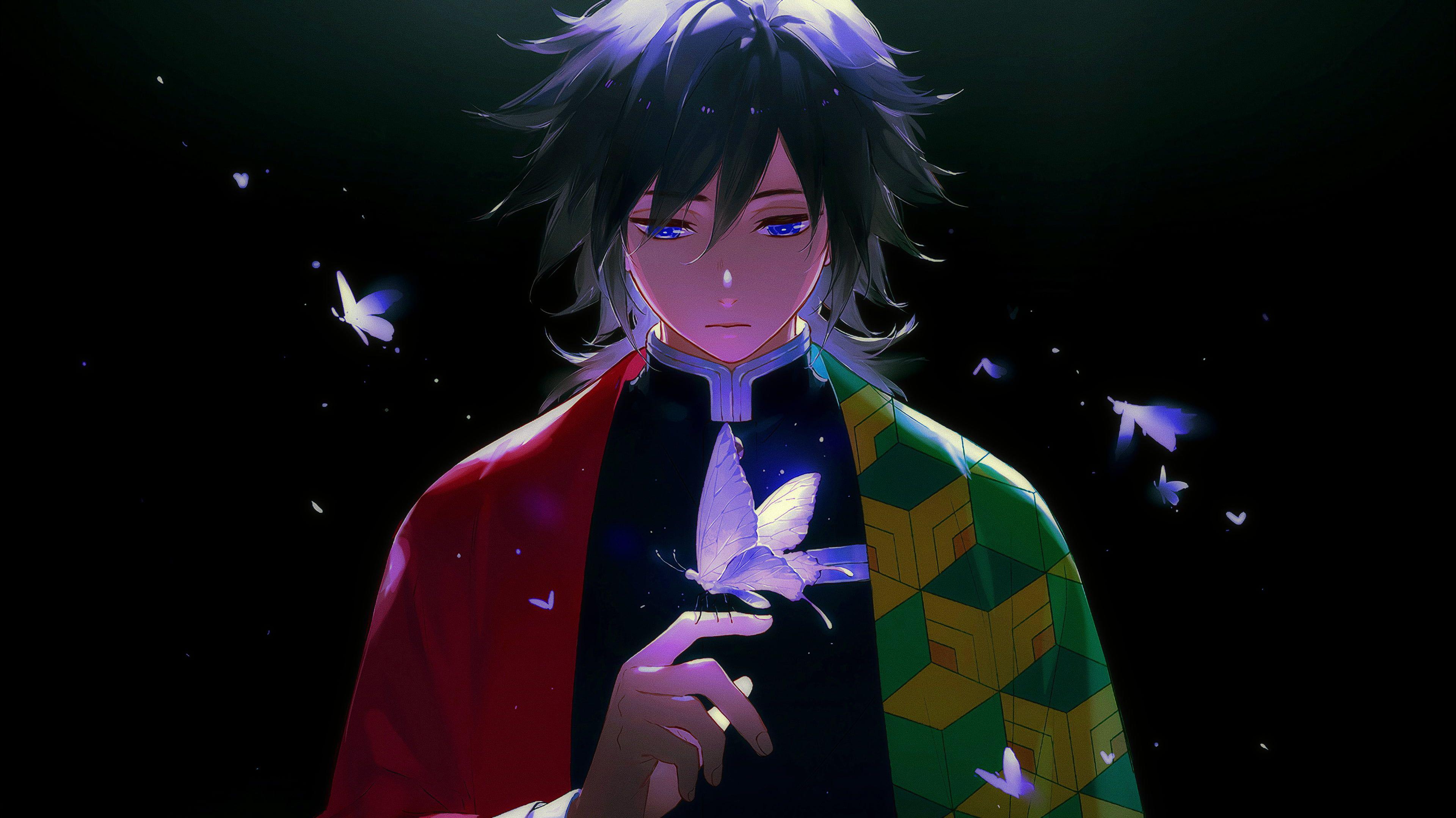 3840x2160 Kimetsu no Yaiba Demon Slayer: Kimetsu no Yaiba Giyu Tomioka (Kimetsu no Yaiba) #butterfly blue eyes #anime anime boys K #wallpa. Anime, Anime image, Nightcore