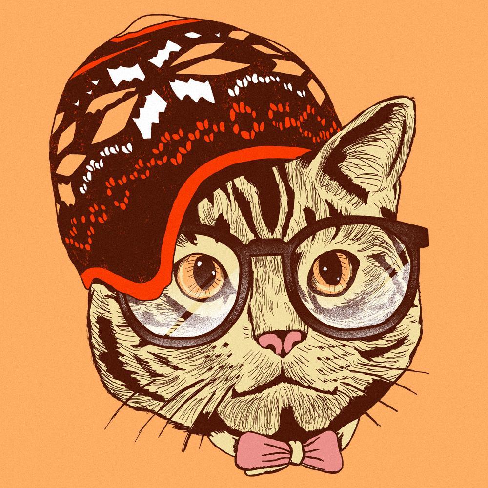 1000x1000 Hipster Cat Wallpaper Group , Download for free