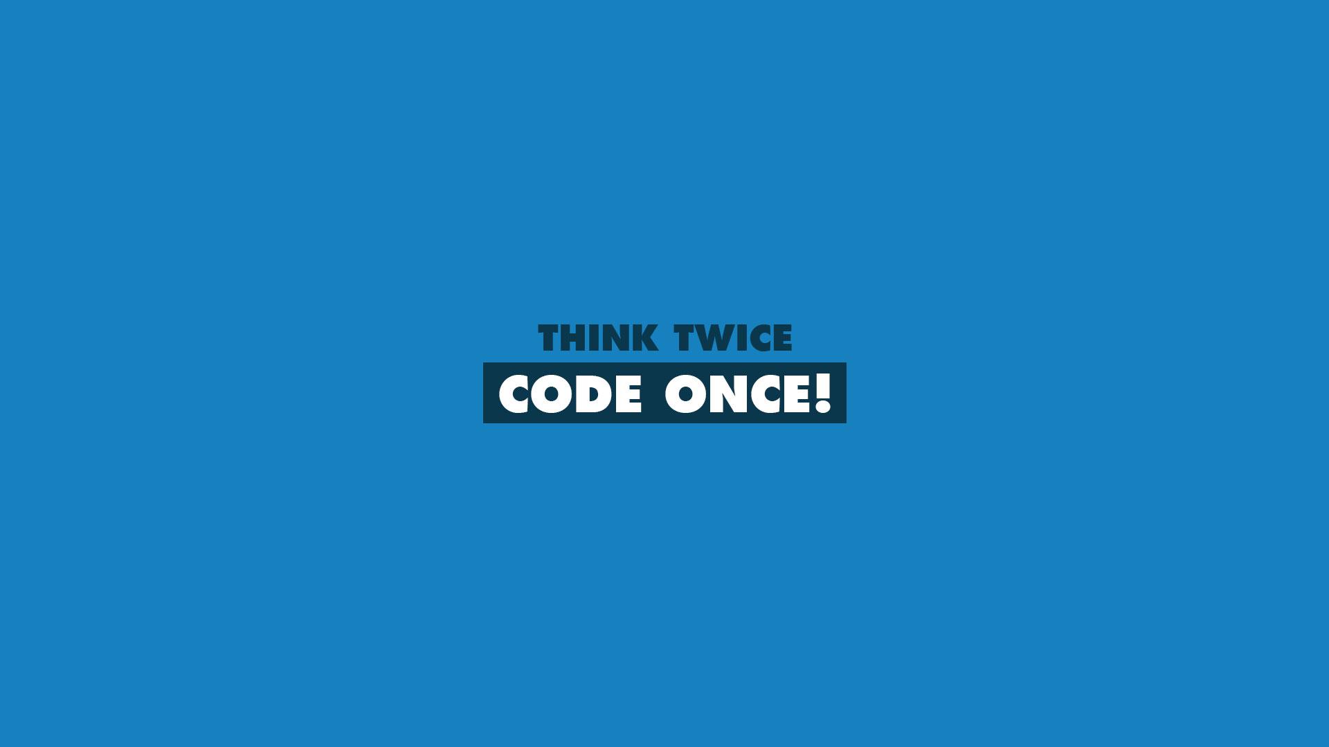 1920x1080 Coding Wallpaper, Think Twice, Code Once! • Wallpaper For You
