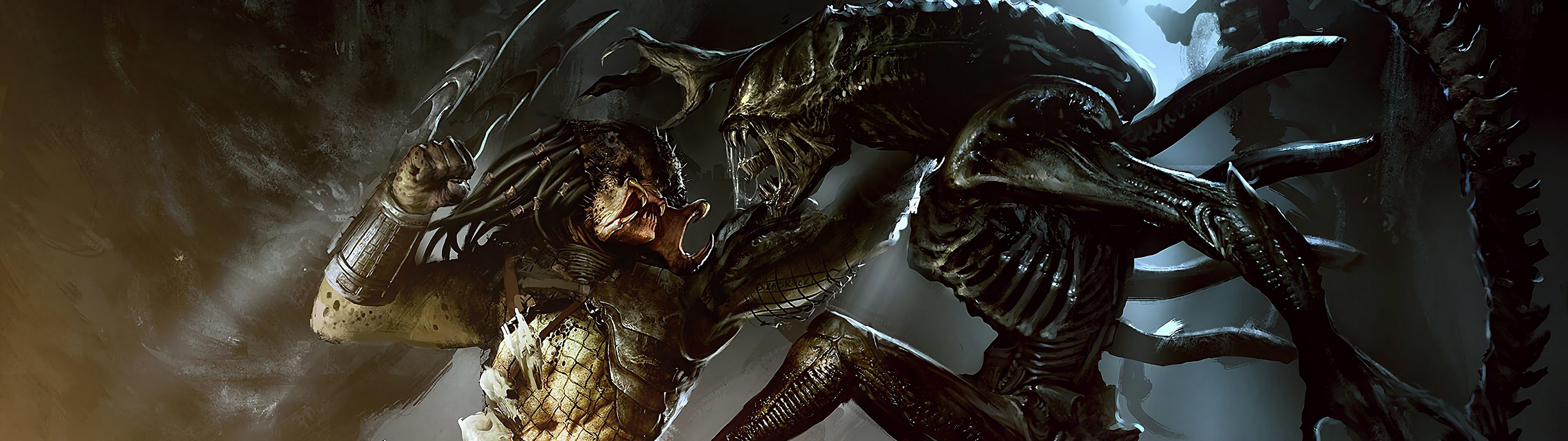 7680x2160 Predator Alien Xenomorph 4K Wallpaper