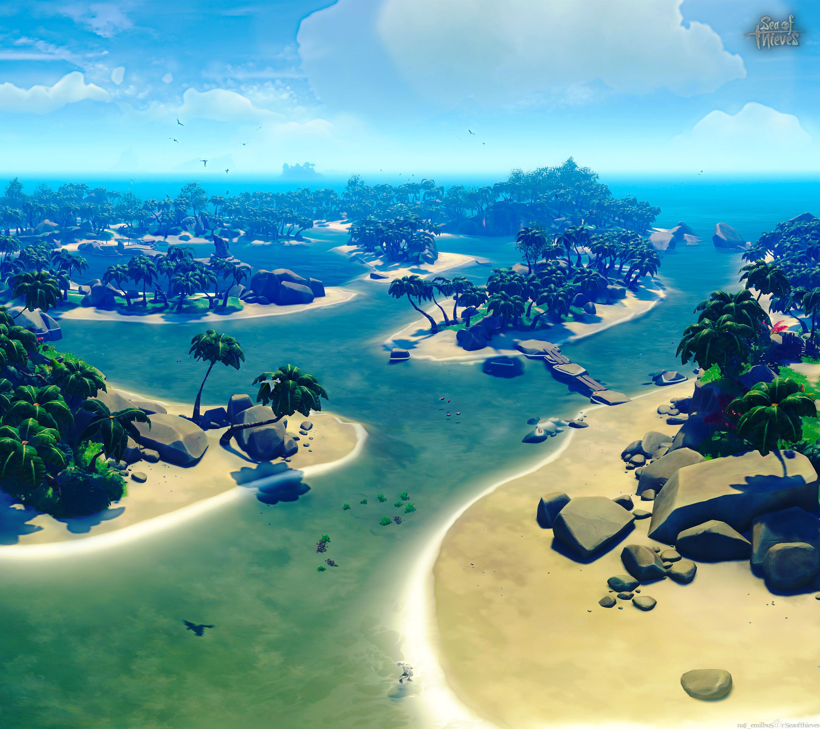 2880x2560 Shark Bait Cove Monitor Wallpaper (5120x1440)