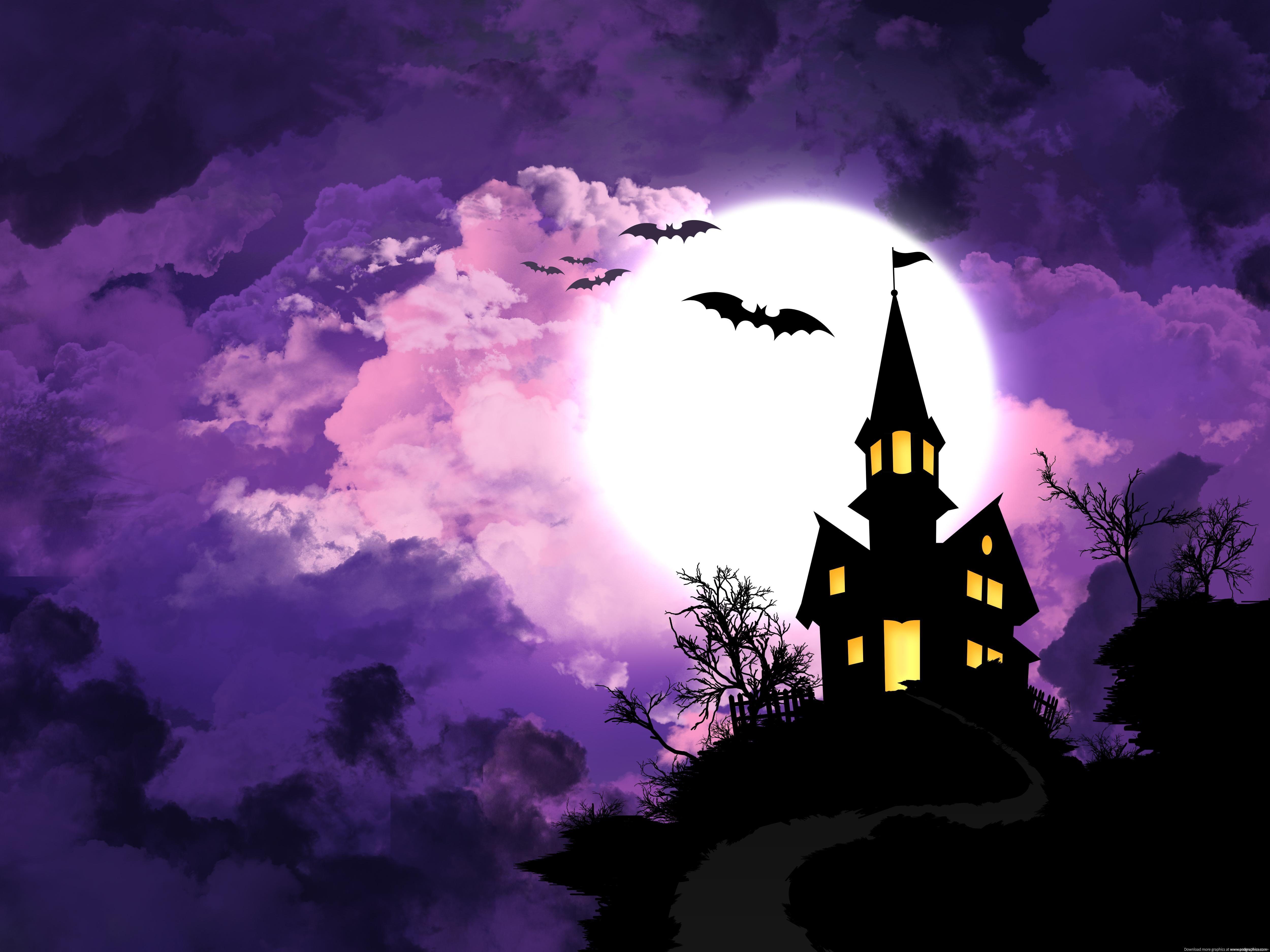 5000x3750 HD wallpaper: Scary haunted house, black and yellow hunted castle illustration. Photography backdrops, Background photo studio, Background for photography