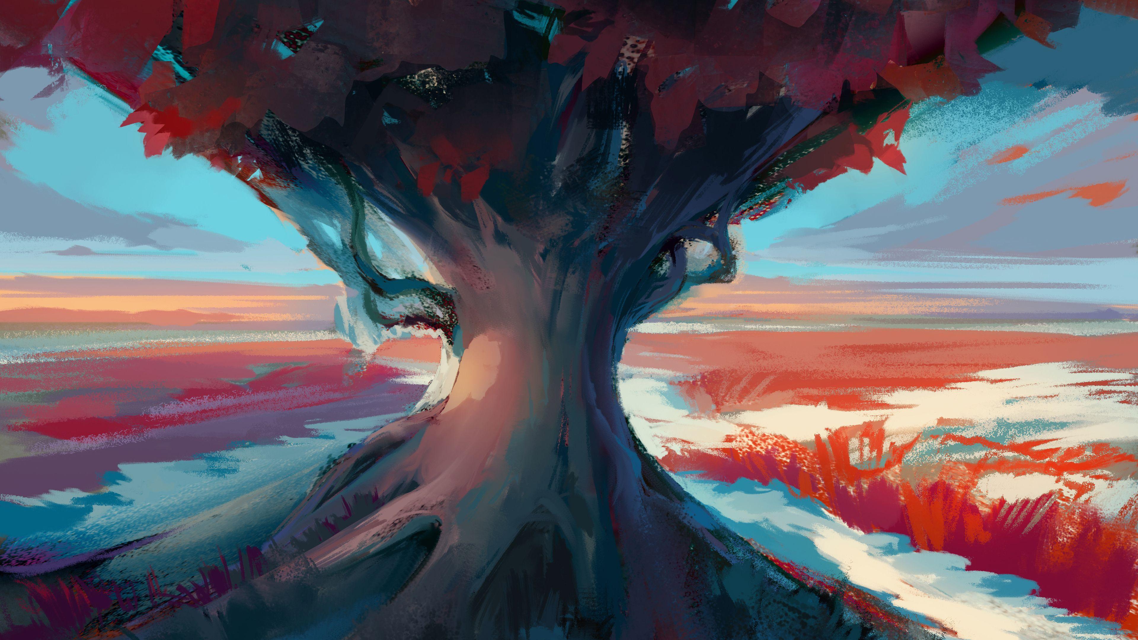 3840x2160 Tree Digital Art 4k Tree Wallpaper, Hd Wallpaper, Digital Art Wallpaper, Wallpaper, Artwork Wallpaper. Digital Painting, Digital Art, Art Wallpaper