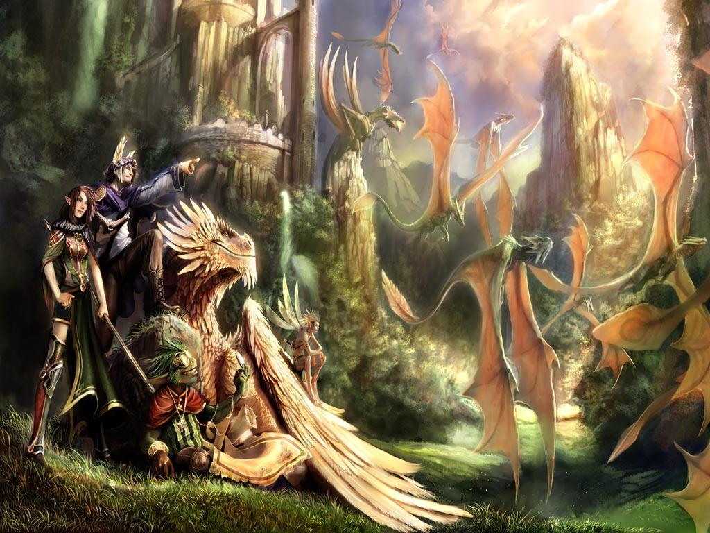 1024x768 Fantasy art design wallpaper: digital fantasy realism painting artist