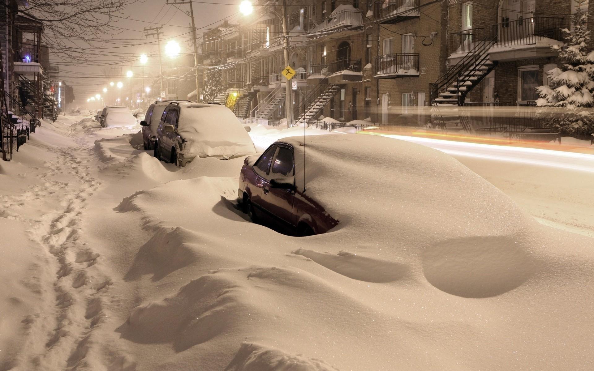 1920x1200 Winter City At Night Scene High Quality Wallpaper