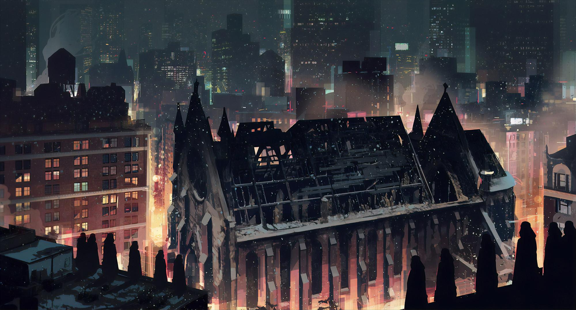 2000x1077 City In Winter, HD Artist, 4k Wallpaper, Image, Background, Photo and Picture