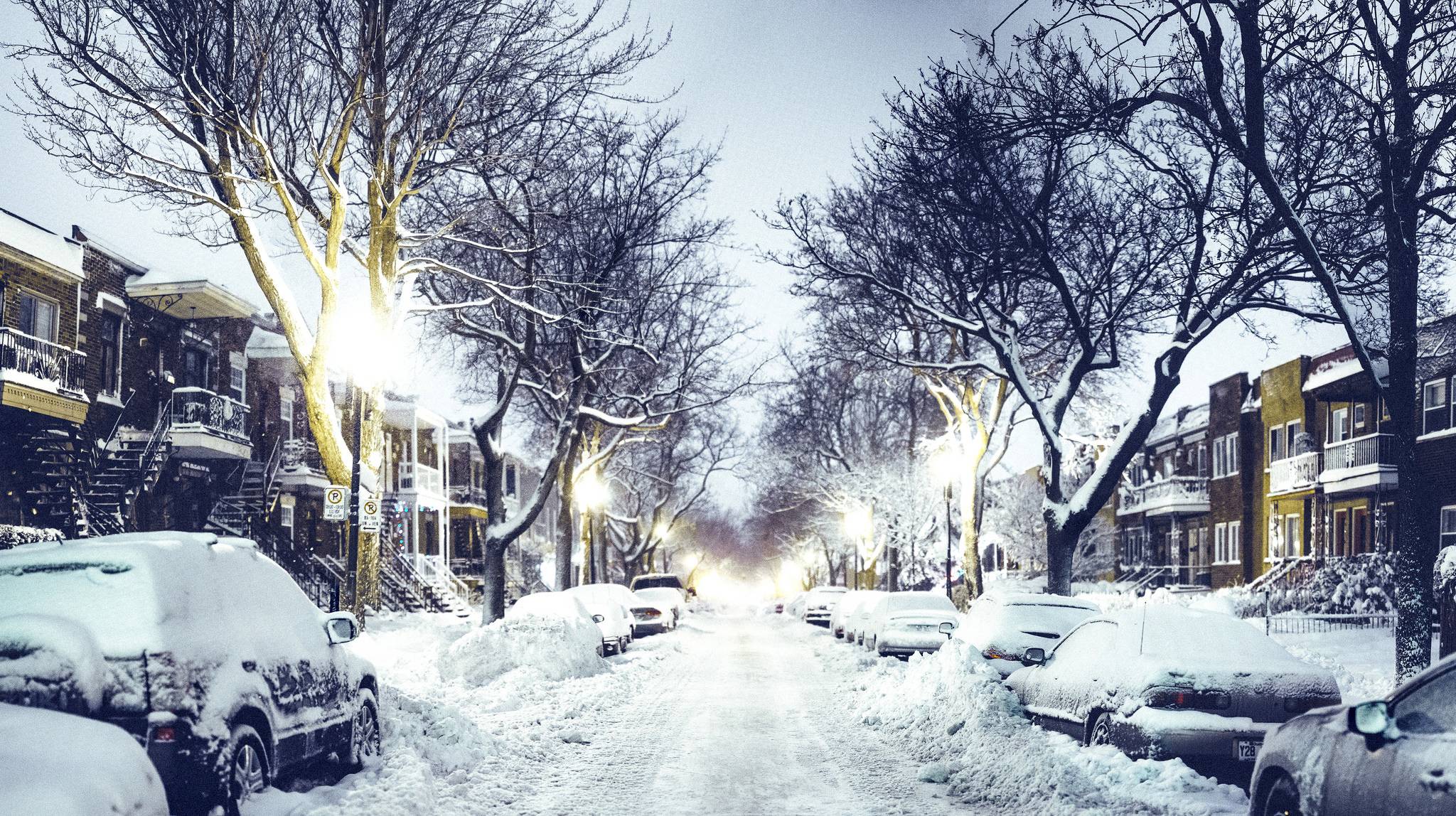 2048x1148 winter, city, street Wallpaper, HD City 4K Wallpaper, Image, Photo and Background