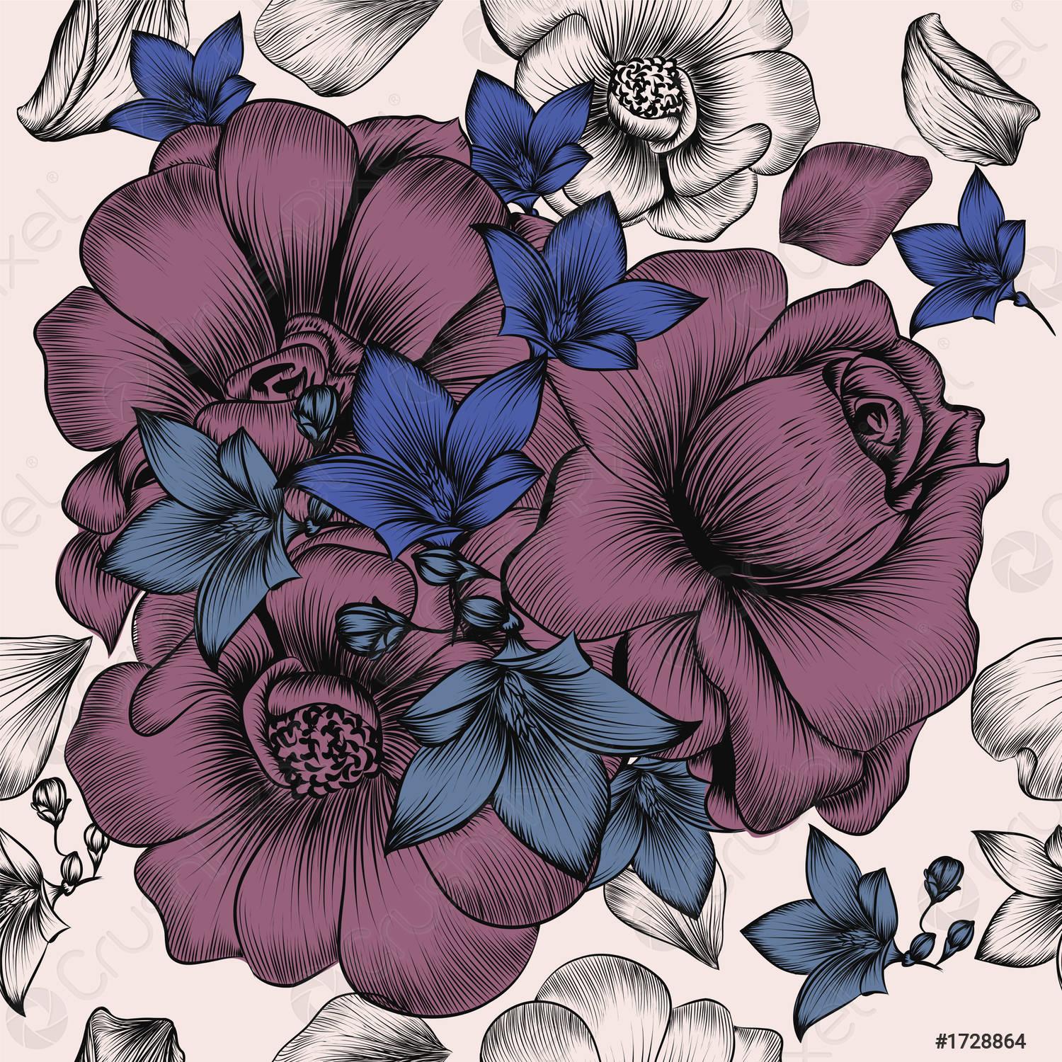 Hand Drawn Floral Wallpapers Top Free Hand Drawn Floral Backgrounds WallpaperAccess