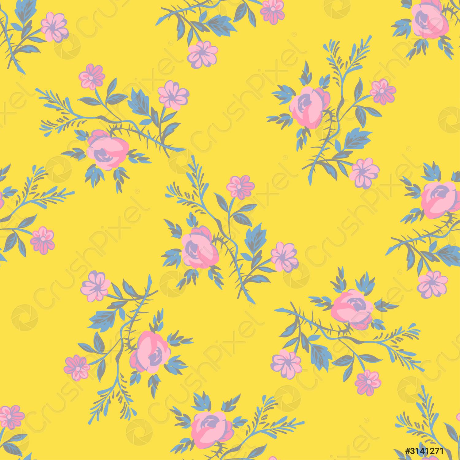 1500x1500 Hand drawn flowers roses, leaves seamless pattern abstract background wallpaper vector 3141271