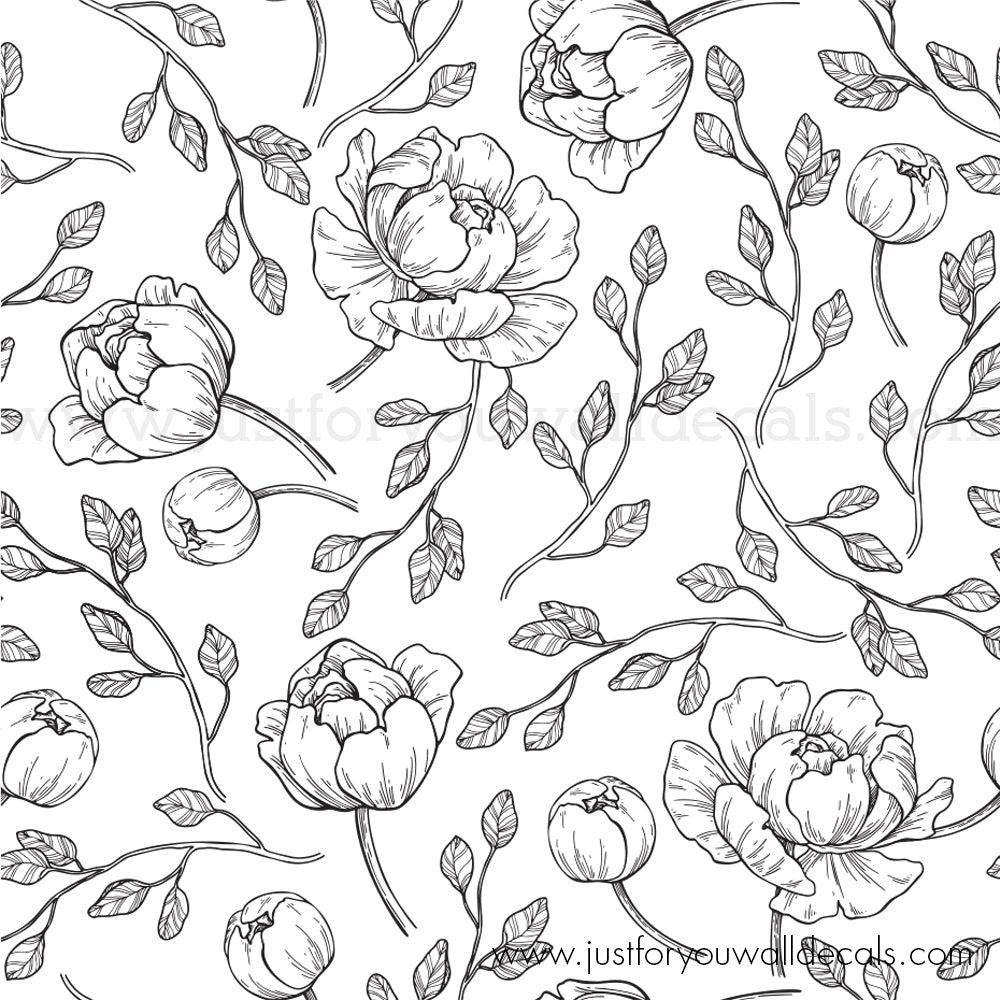 1000x1000 Sample Peony Sketch Wallpaper