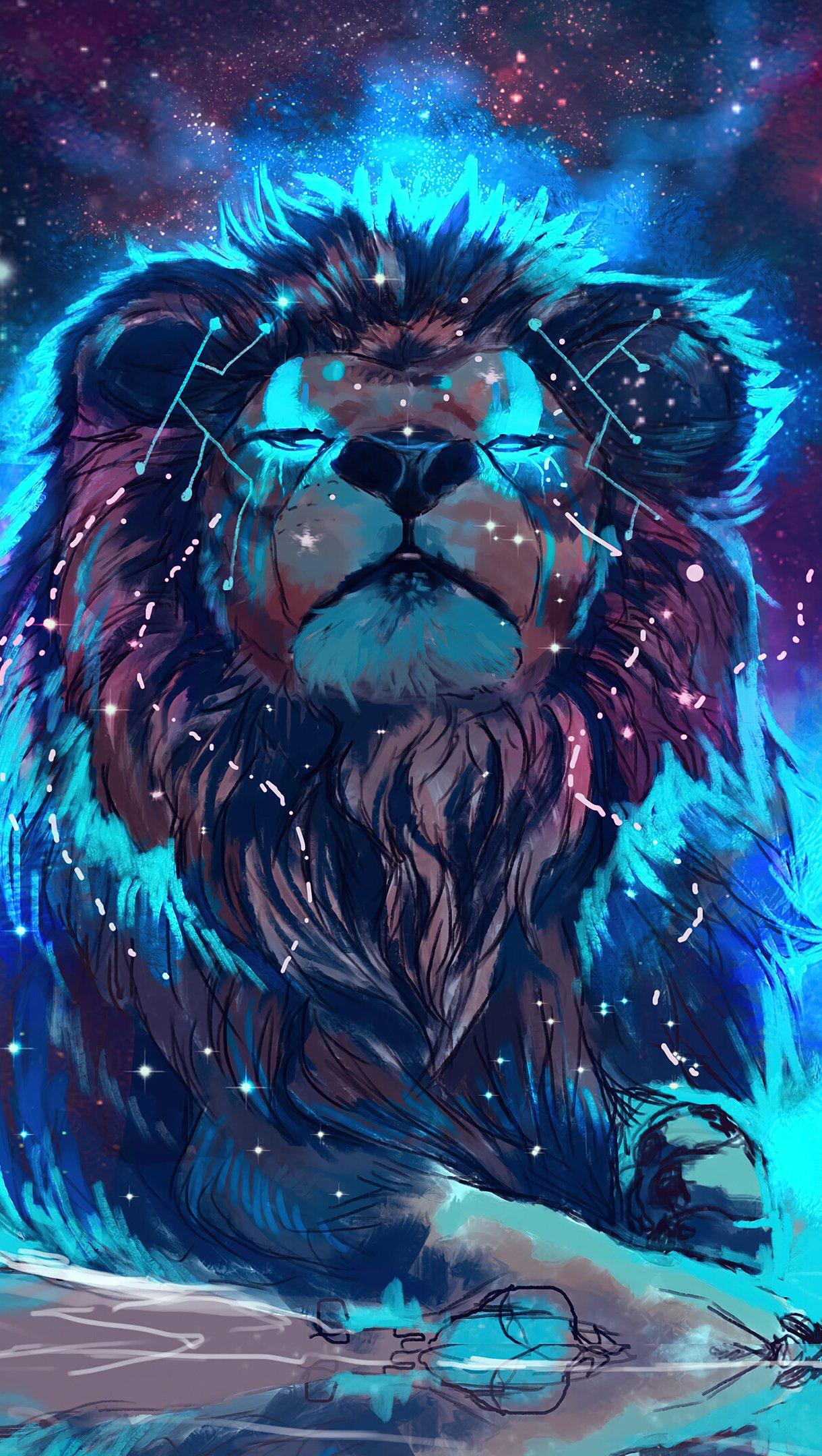 1220x2160 Lion Art Wallpaper 4k Ultra HD