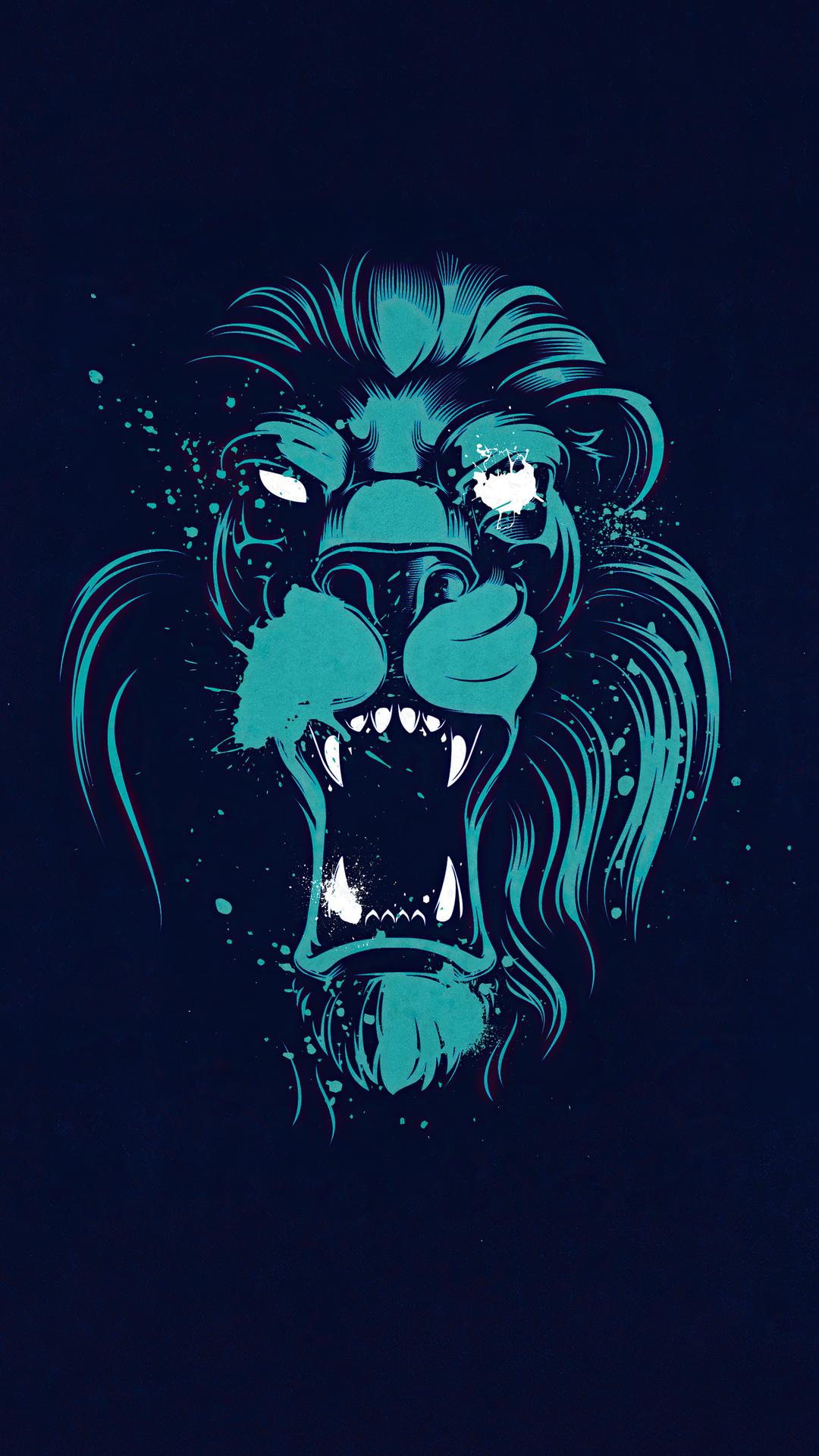 1080x1920 Lion Art 4k Wallpaper