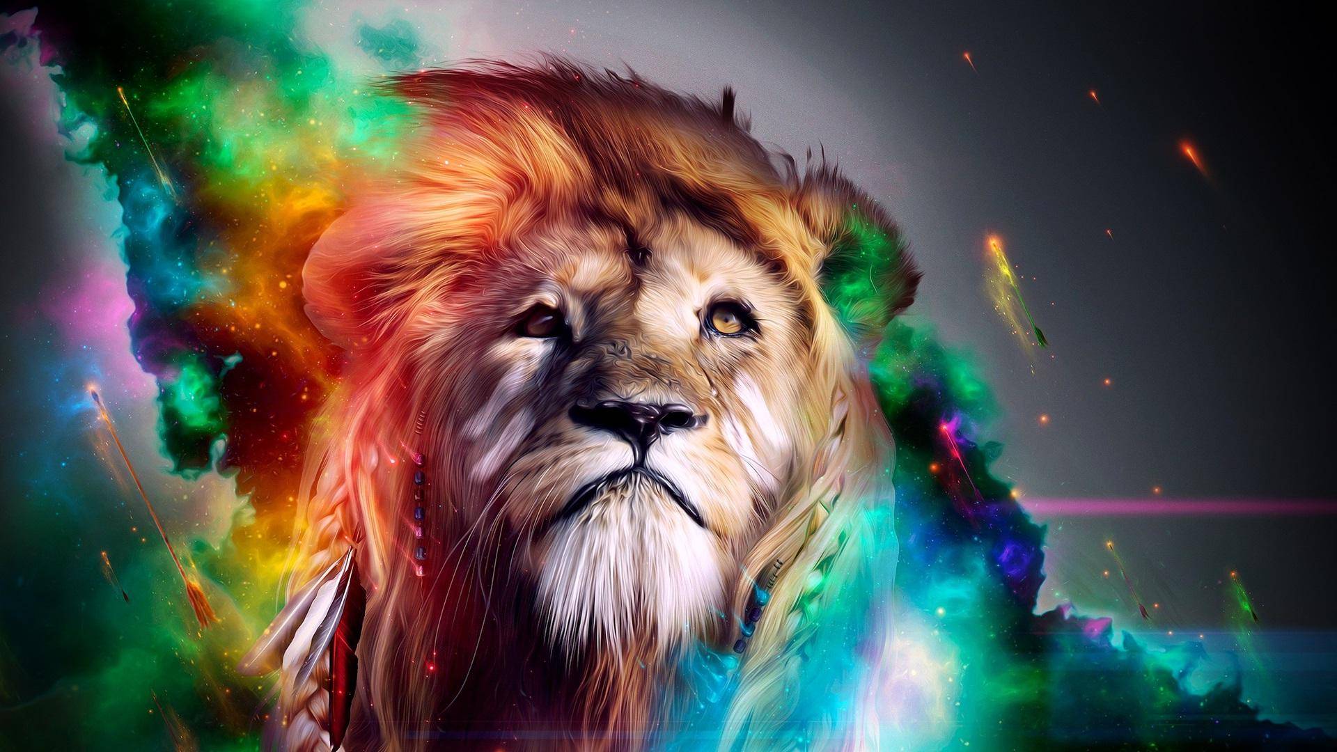 1920x1080 Lion Galaxy Wallpaper