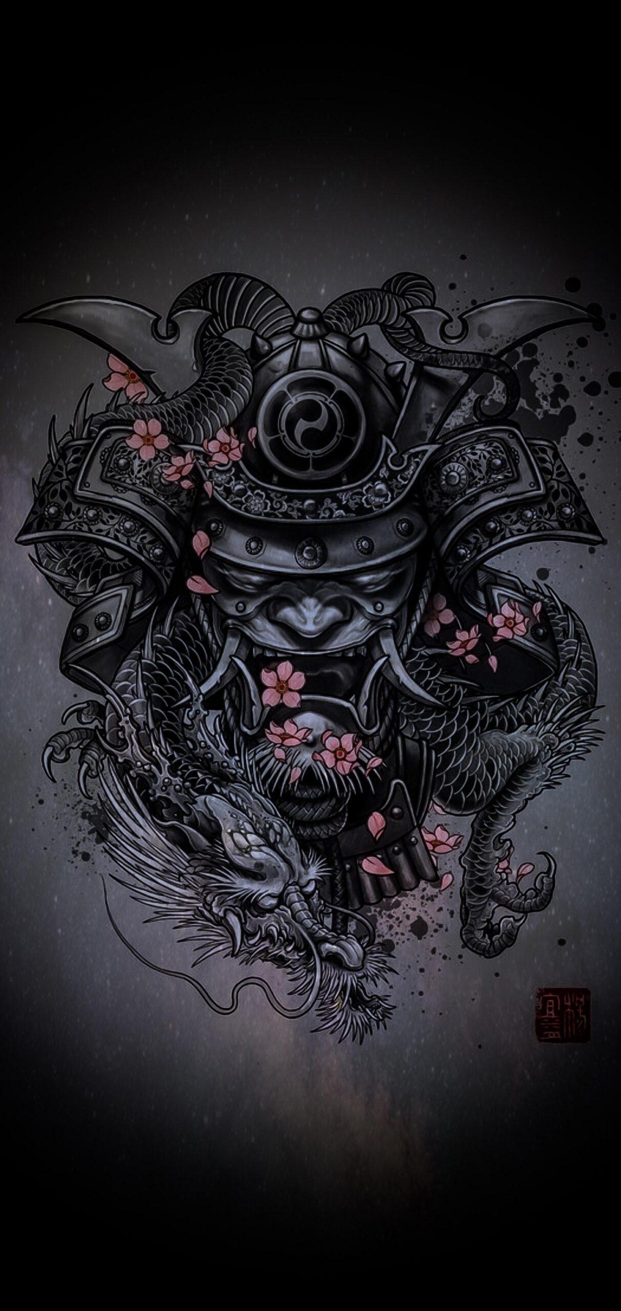 1213x2560 HD Samurai Wallpaper