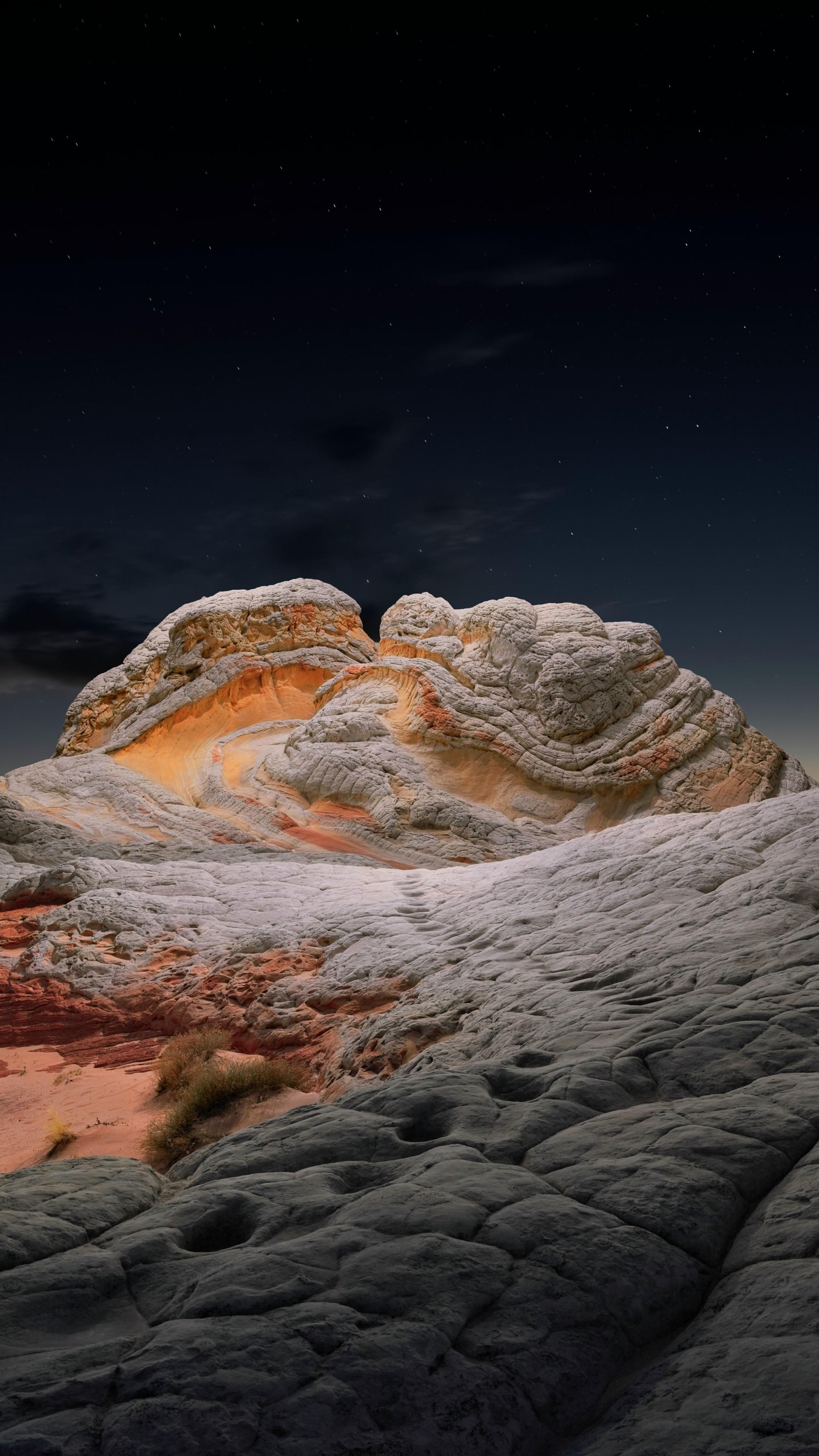 2160x3840 Wallpaper iOS 14. Desert, Dome, Night, 4K, OS