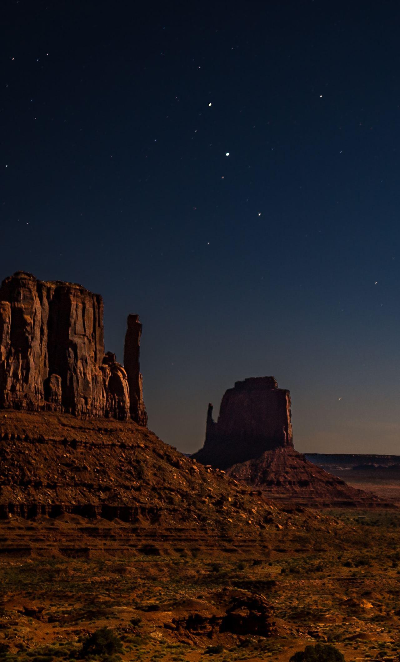 1280x2120 Desert Night Wallpaper