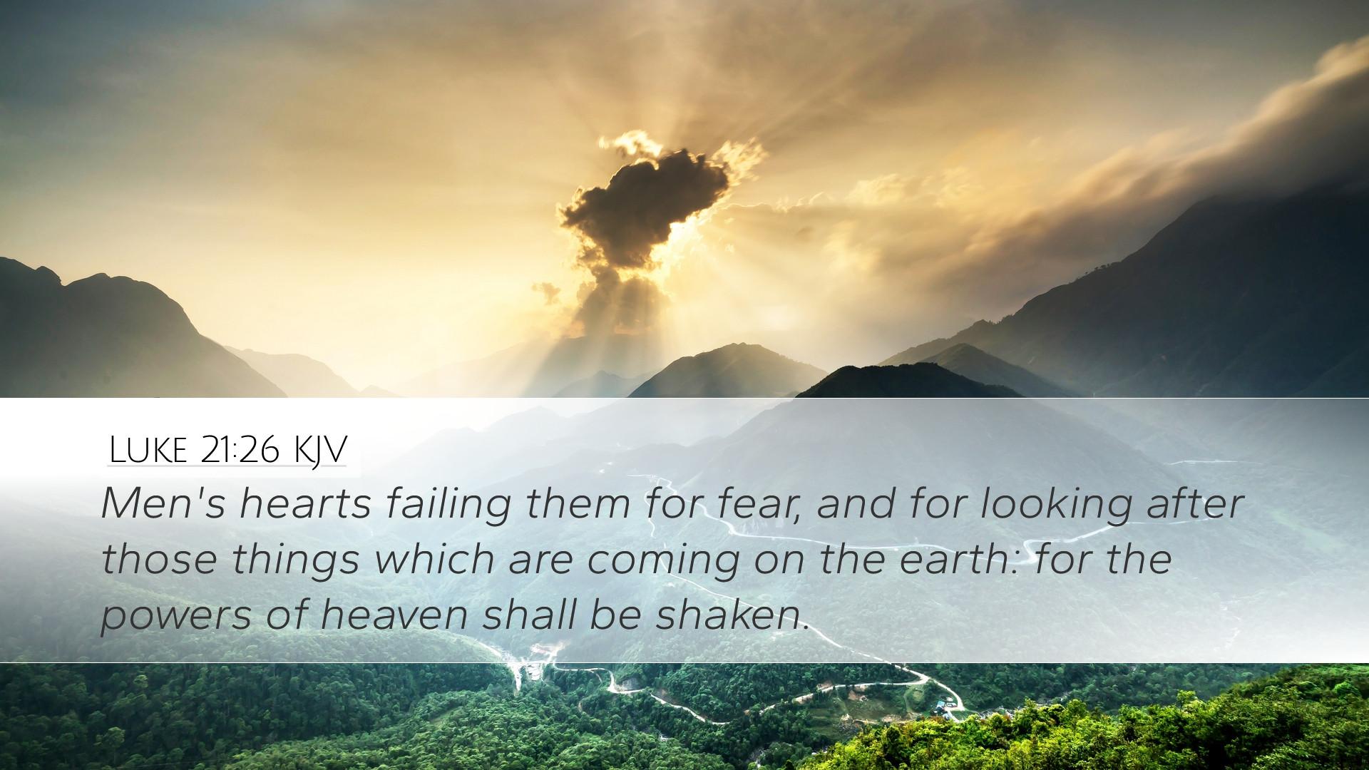 1920x1080 Luke 21:26 KJV Desktop Wallpaper's hearts failing them for fear