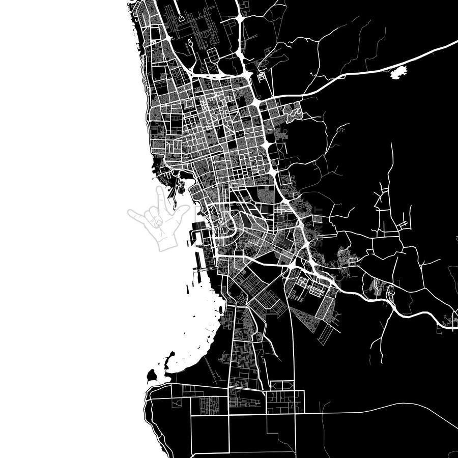 900x900 Area map of Jeddah, Makkah, Saudi Arabia. A River in the Mind. Map