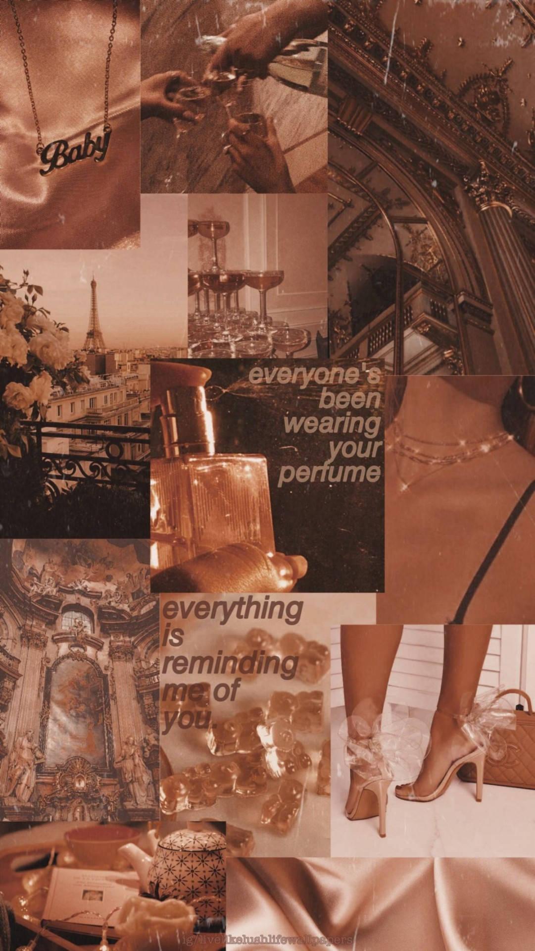 1081x1920 Download Flashy Brown Aesthetic Collage Wallpaper