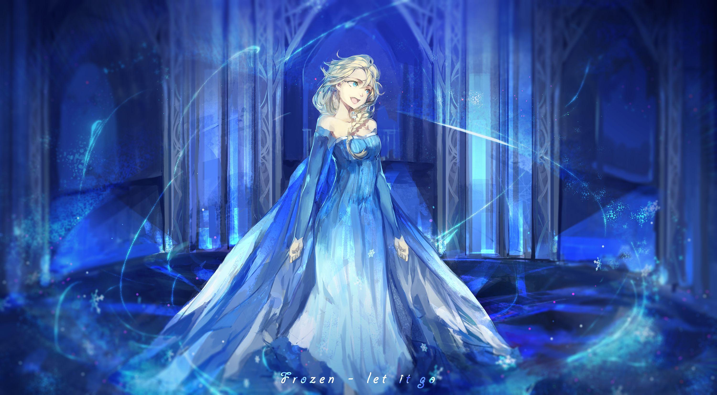 3000x1653 Elsa the Snow Queen (Disney) Anime Image Board. Elsa anime, Disney princess anime, Disney elsa