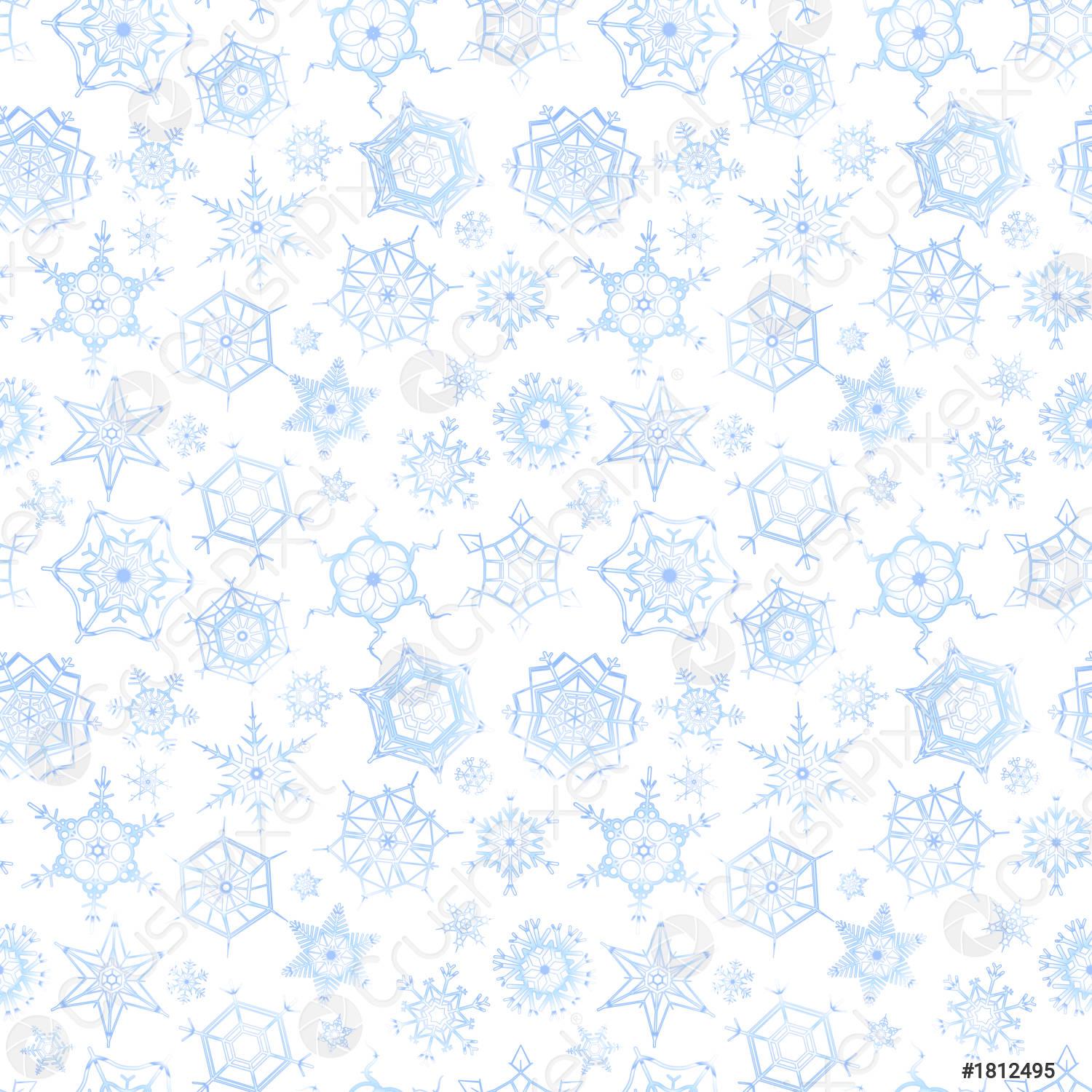 1500x1500 Frozen snowflakes on white background, winter seamless pattern vector 1812495