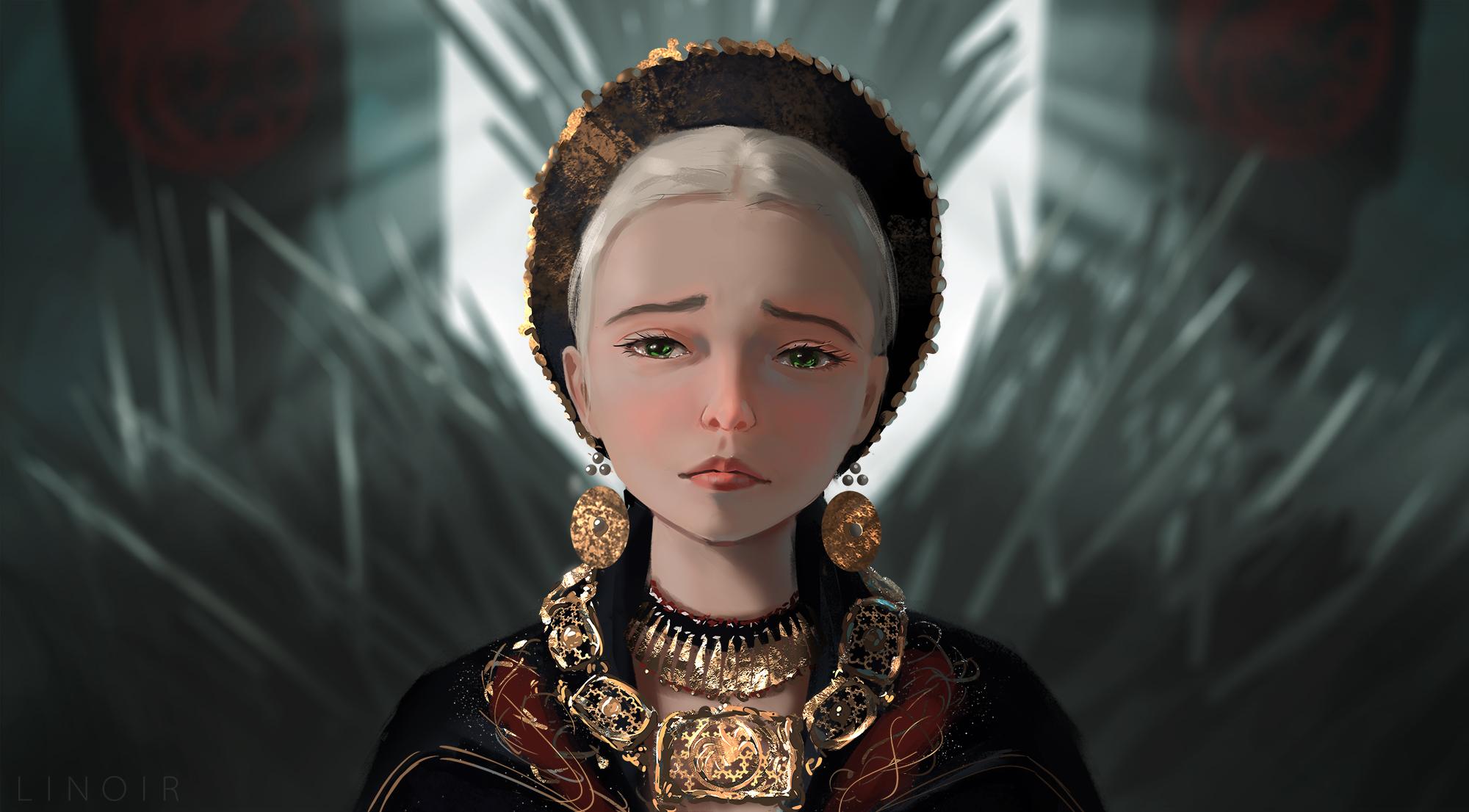2000x1106 Rhaenyra Targaryen from House of the Dragon Wallpaper