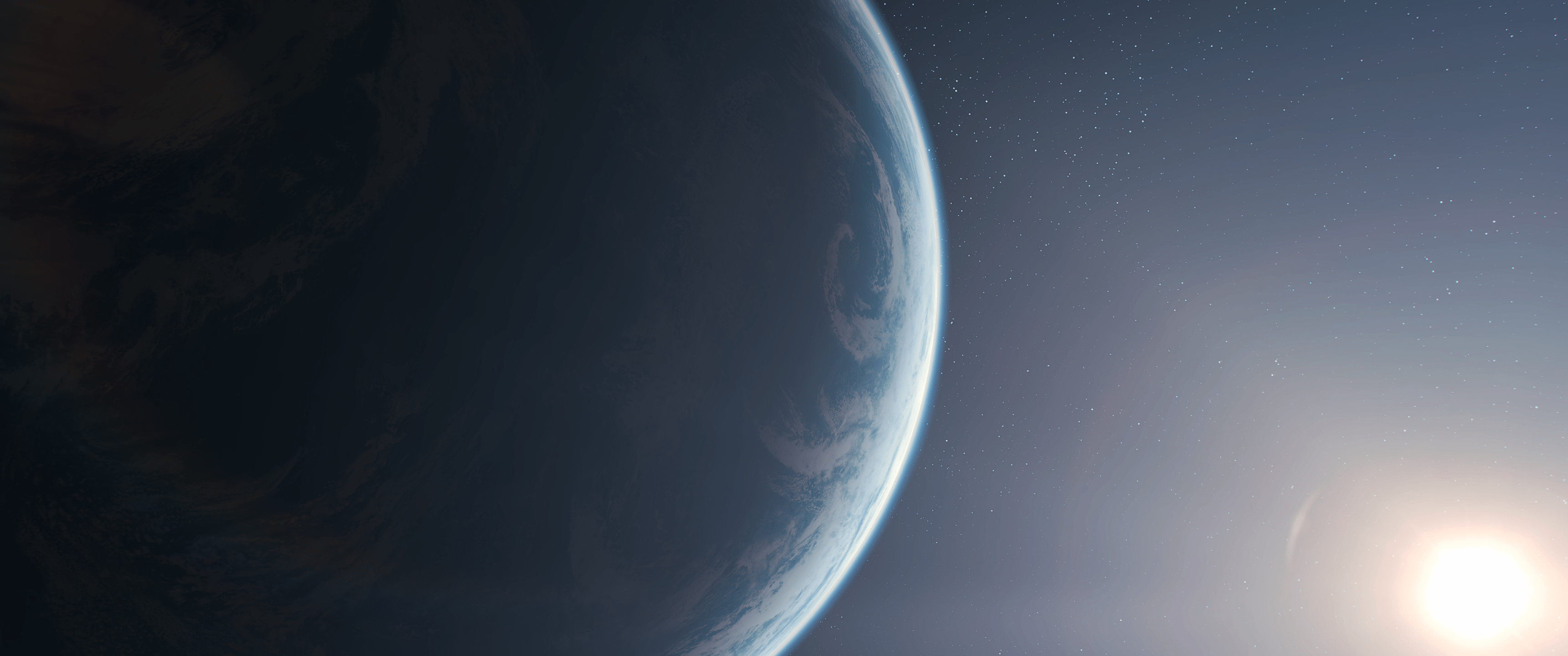 3440x1440 Game bugged out, resulting in a Kamino wallpaper