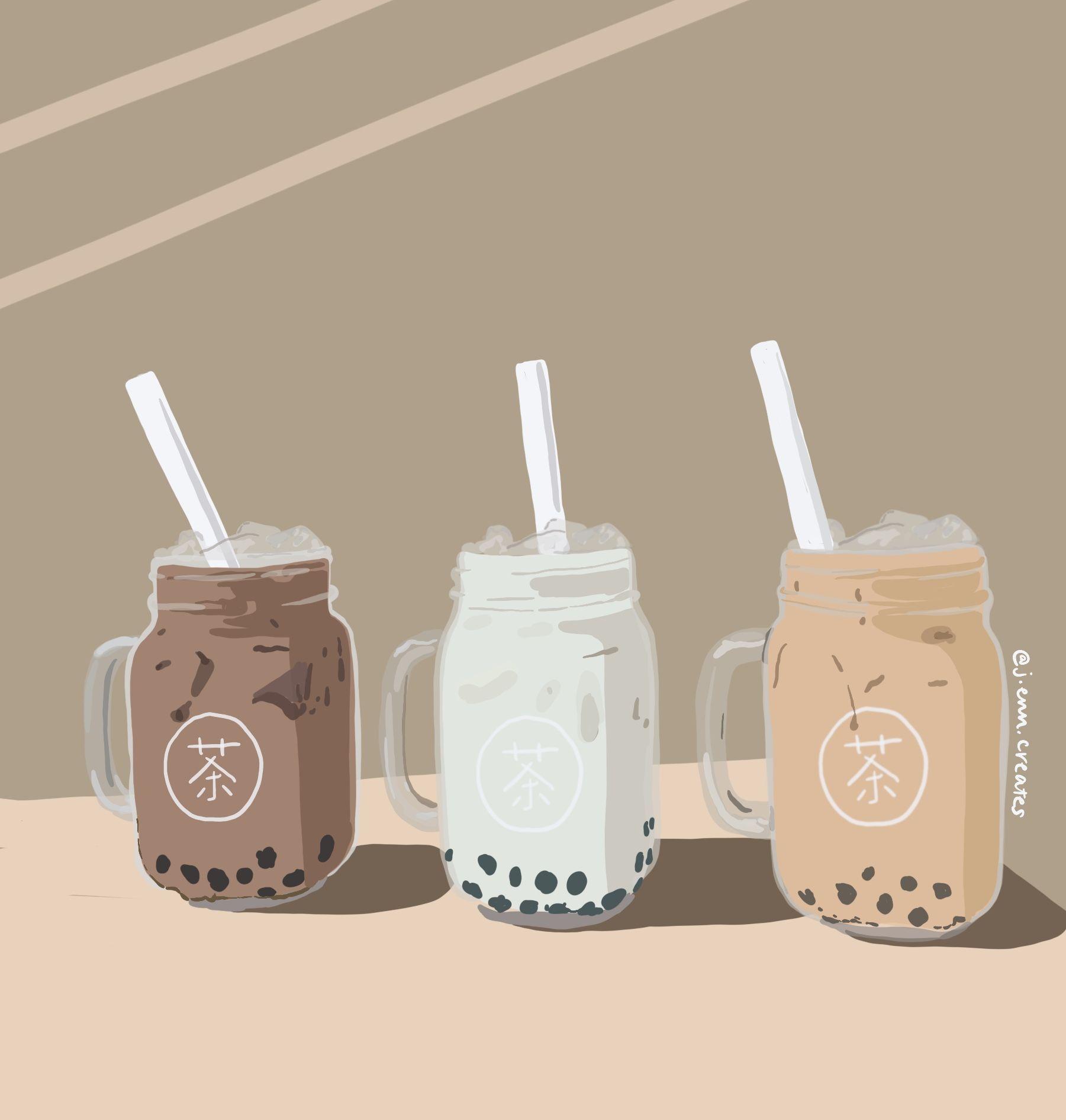 1801x1892 Bubble Tea Wallpaper
