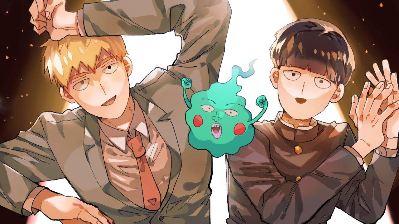 Kageyama Shigeo, Reigen Arataka, And Ekubo (mob Psycho 100) Drawn By