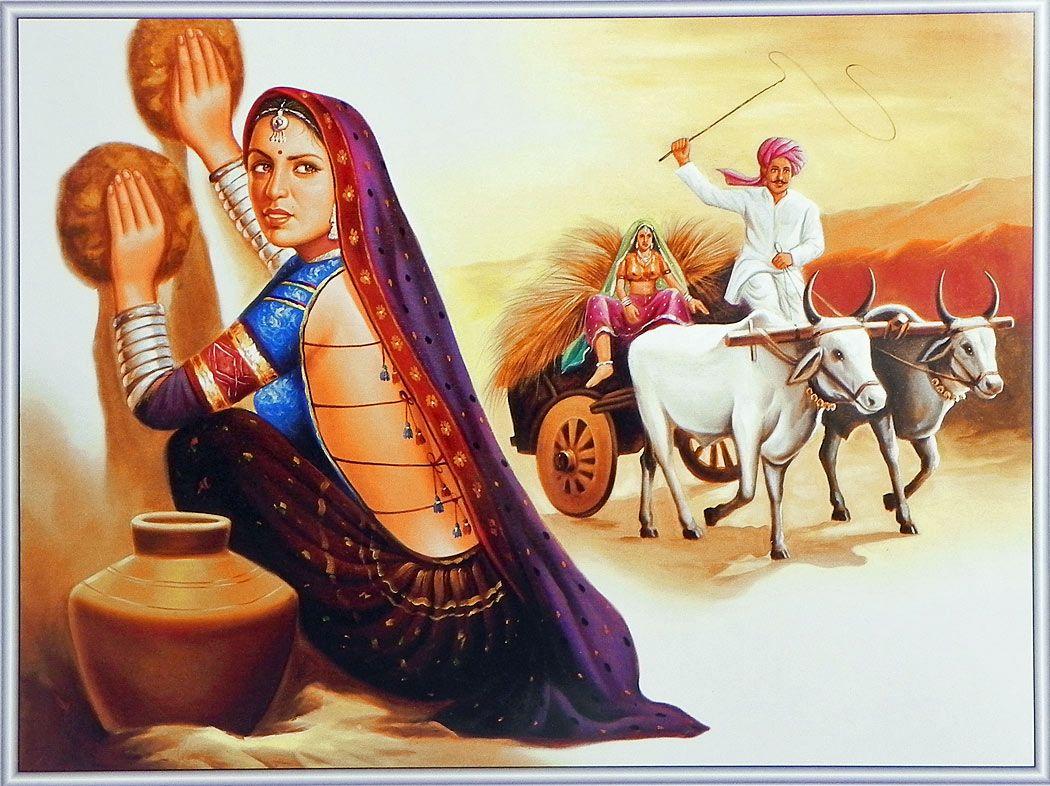 1050x786 Rajasthani Woman. Rajasthani painting, Indian art paintings, Indian paintings