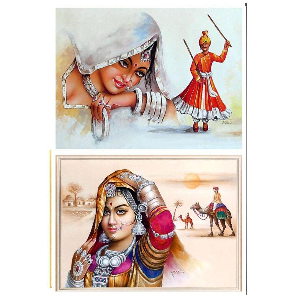 1000x1000 Square Round Diamond 5D DIY Diamond Painting People Of Rajasthan 3D Diamond Embroidery Cross Stitch Home Decoration Gift. Diamond Painting Cross Stitch