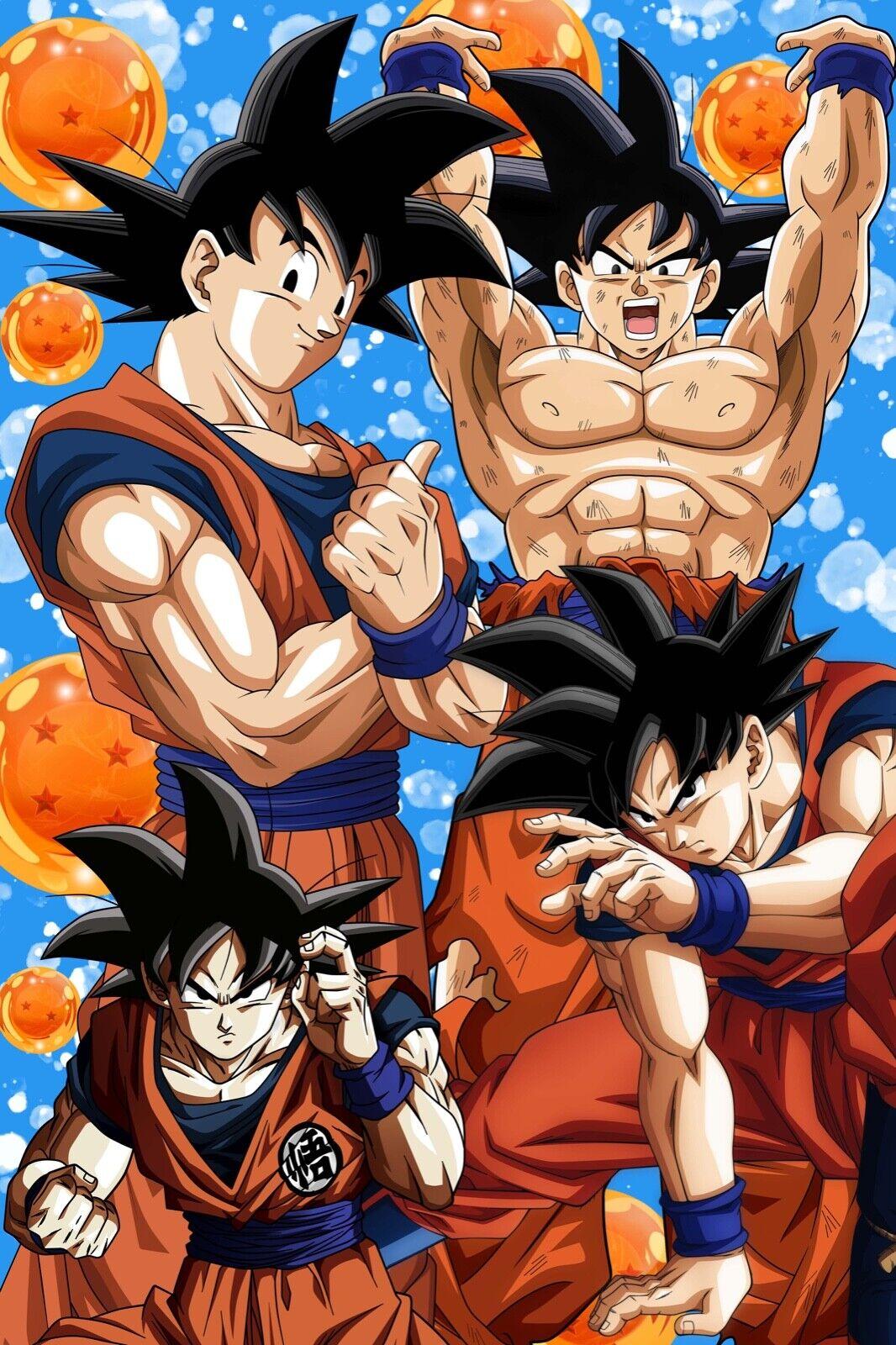 Dragon Ball Super Poster Goku SSJ Blue Kaioken Collage 12in x 18in