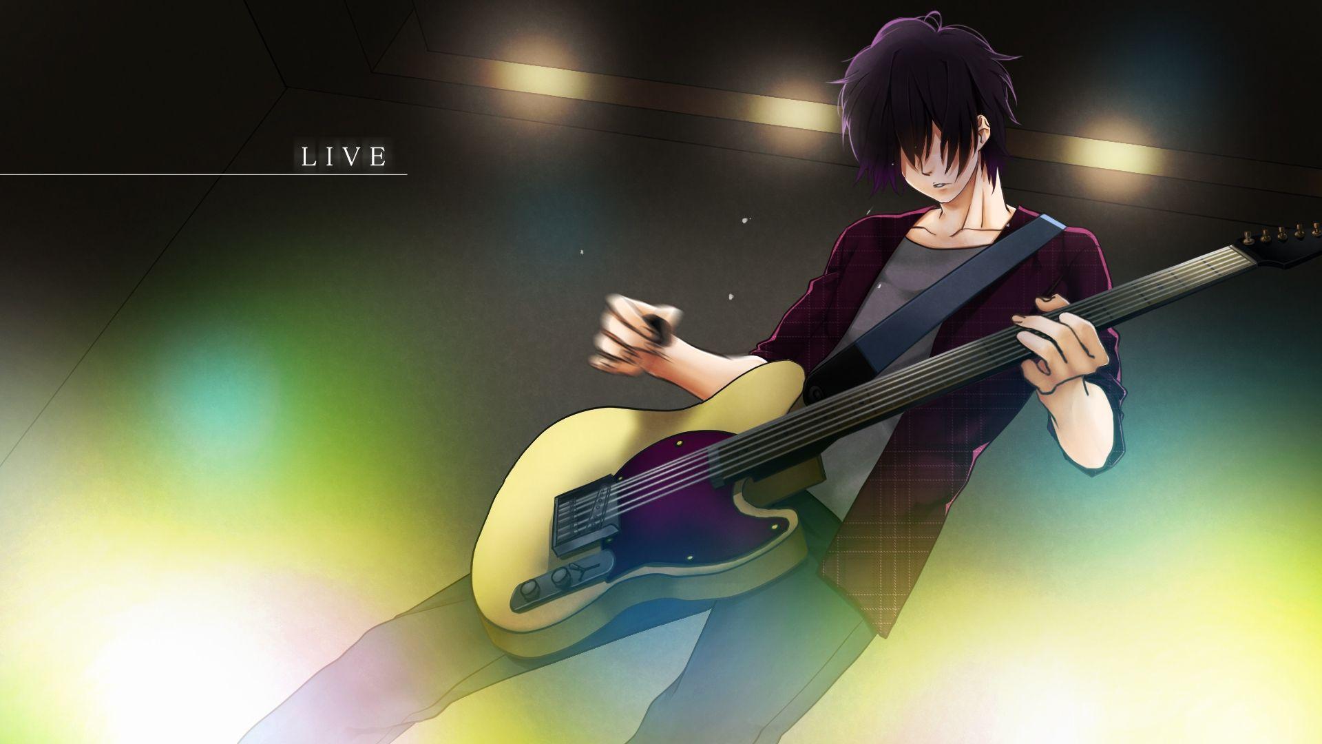 Featured image of post Anime Guy Holding Guitar Female anime character holding guitar wallpaper hd