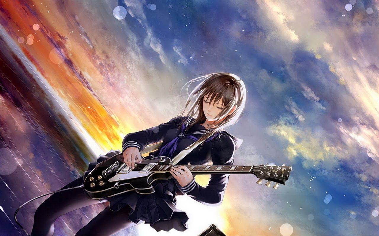 Download Gambar Anime Girl Guitar Wallpaper Hd terbaru 2020