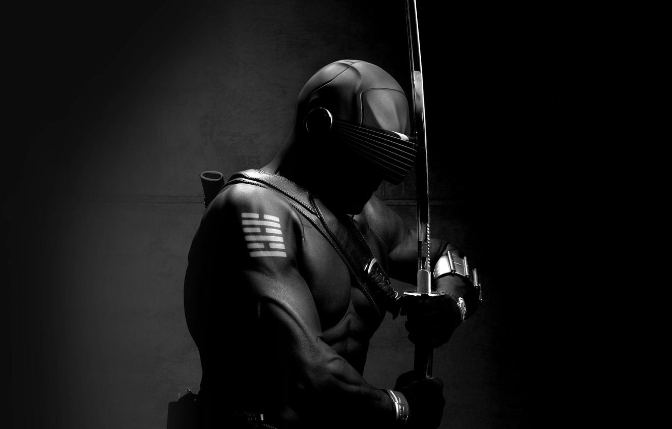 1332x850 Wallpaper dark, sword, art, ninja, hero, G.I. Joe, snake eye image for desktop, section фильмы