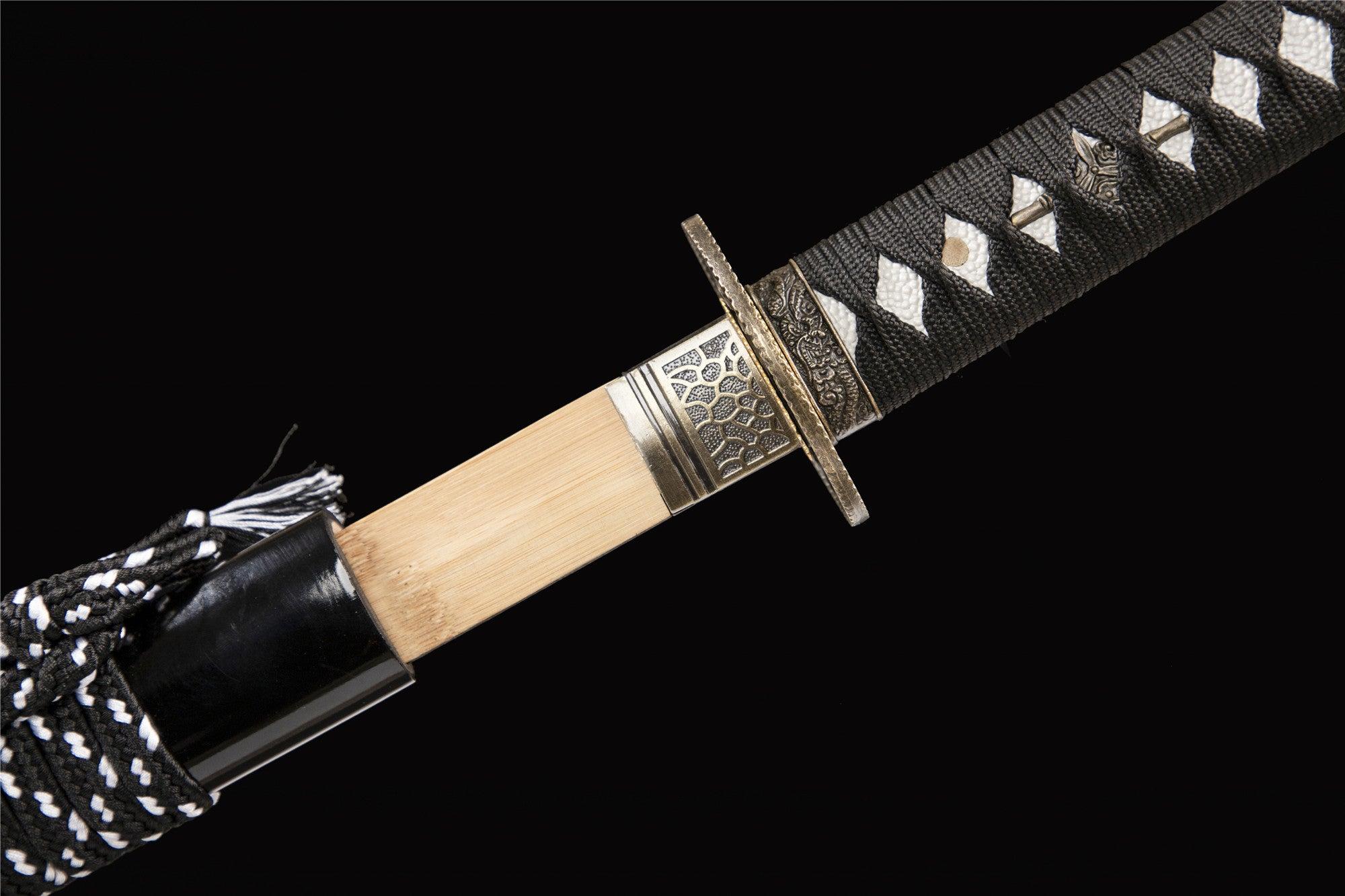 2000x1333 Bright Black Katana, Wooden Katana, Japanese Samurai Sword, Handmade Wood