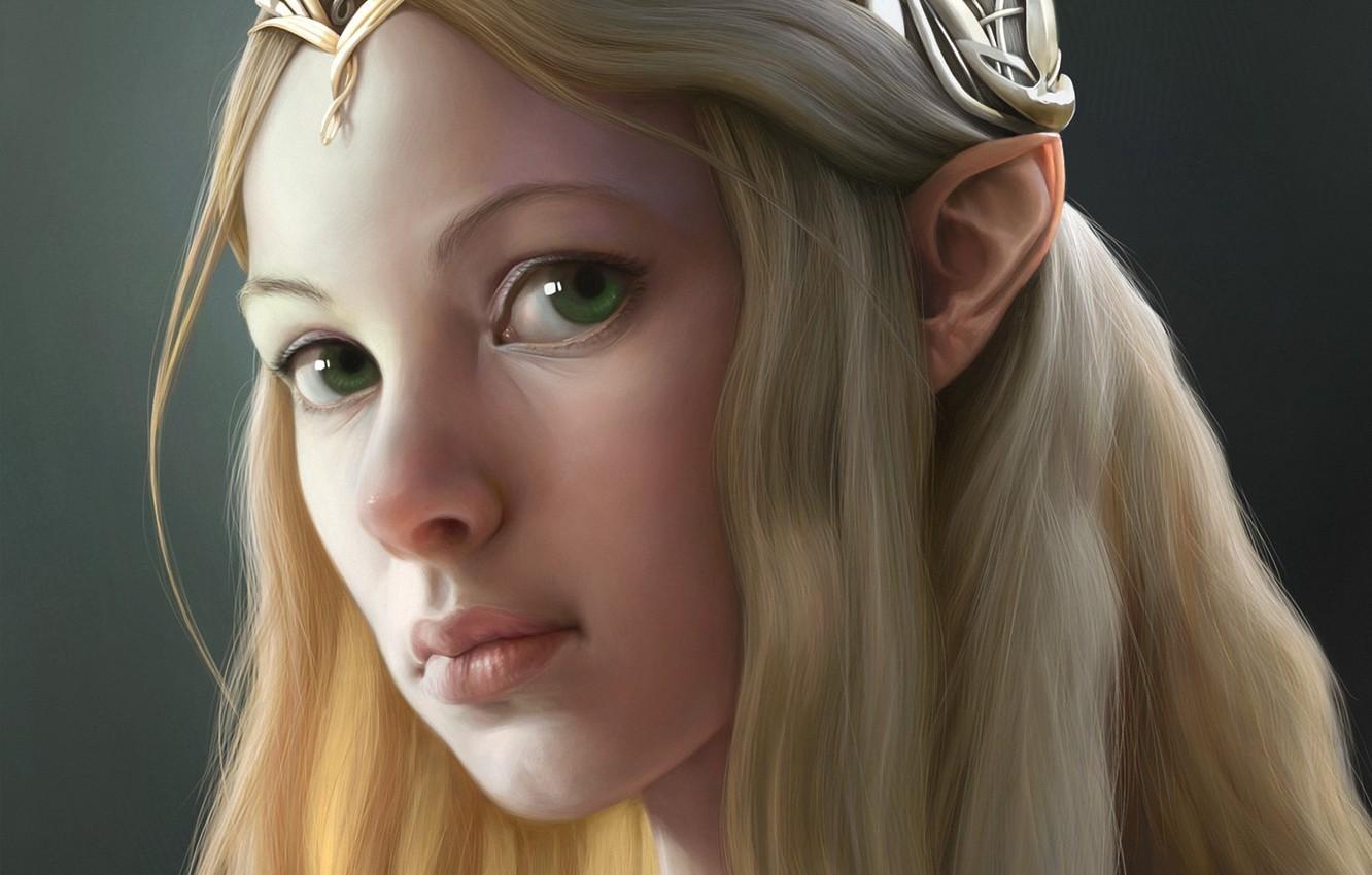 1332x850 Wallpaper girl, face, the Lord of the rings, art, elf, Diadema, the lord of the rings, Corrado Vanelli, Of Galadriel, Galadriel image for desktop, section фантастика