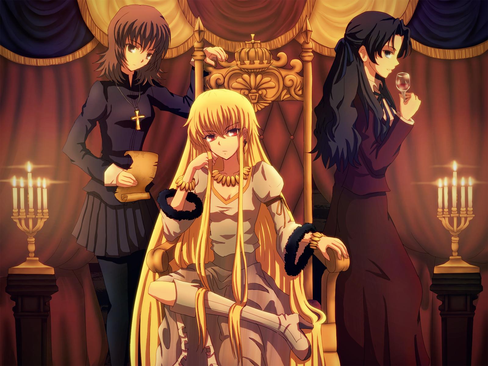 1600x1200 Fate stay night fate zero genderswap gilgamesh kotomine kirei tohsaka tokiomi wallpaperx1200