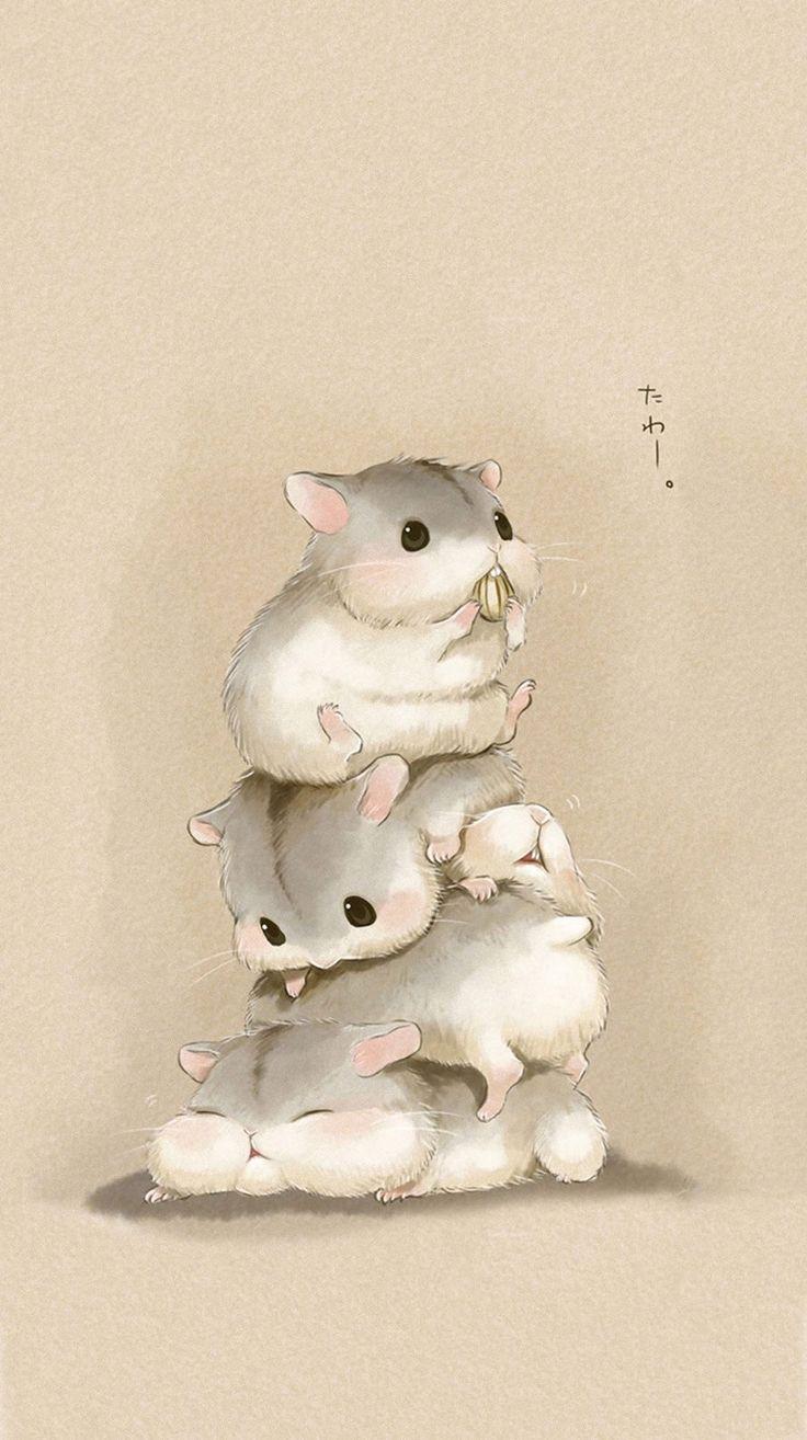736x1314 かわいい. Cute hamsters, Hamster cartoon, Cute animal drawings