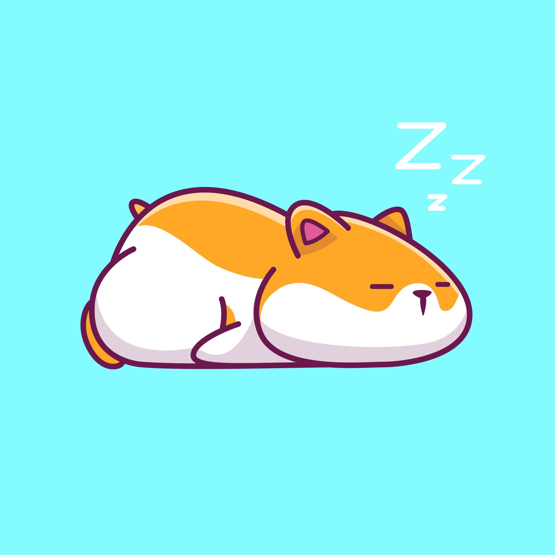 1920x1920 Cute Hamster Sleeping Cartoon Vector Icon Illustration. Animal Nature Icon Concept Isolated Premium Vector. Flat Cartoon Style