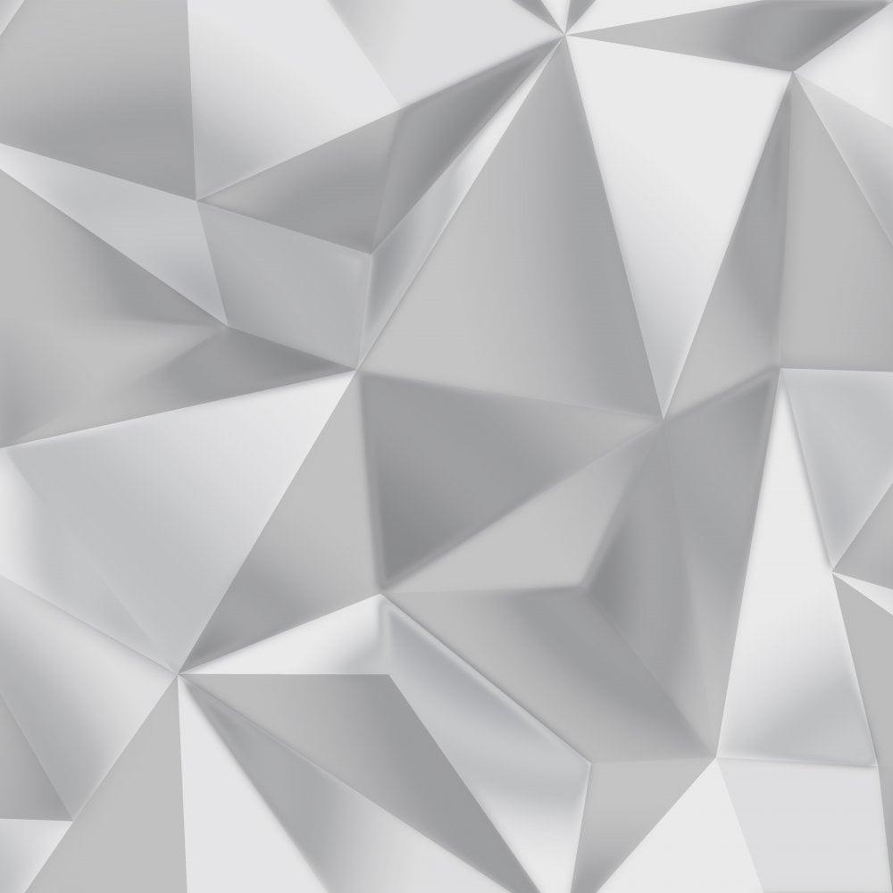 1000x1000 Debona Spectrum Silver Grey 3D Effect Geometric Shape Modern Wallpaper 5020